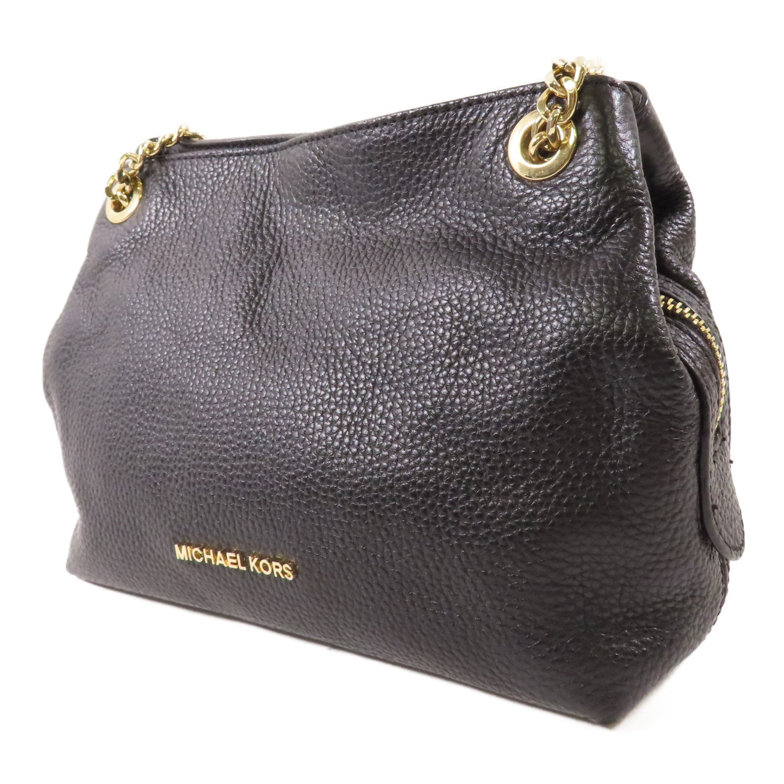 Michael Kors 牛皮皮革Chain Shoulder金扣鏈帶肩背袋