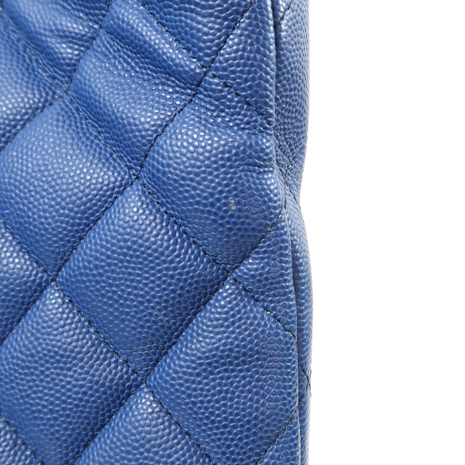 CHANEL 【激減優惠】菱格Caviar皮革GST銀扣鏈帶肩背袋藍色