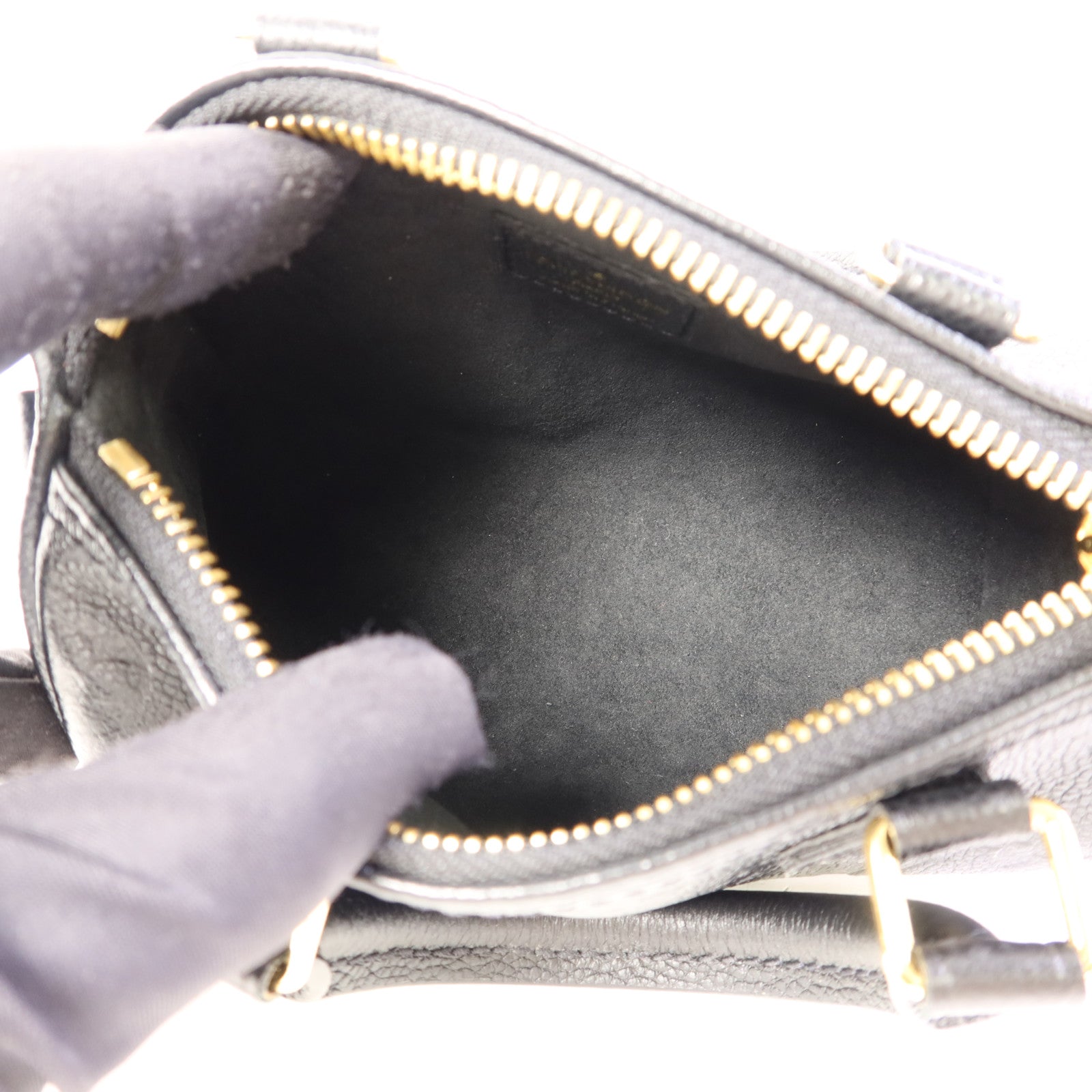 LOUIS VUITTON Monogram Empreinte Nano Speedy金扣手挽肩背兩用袋