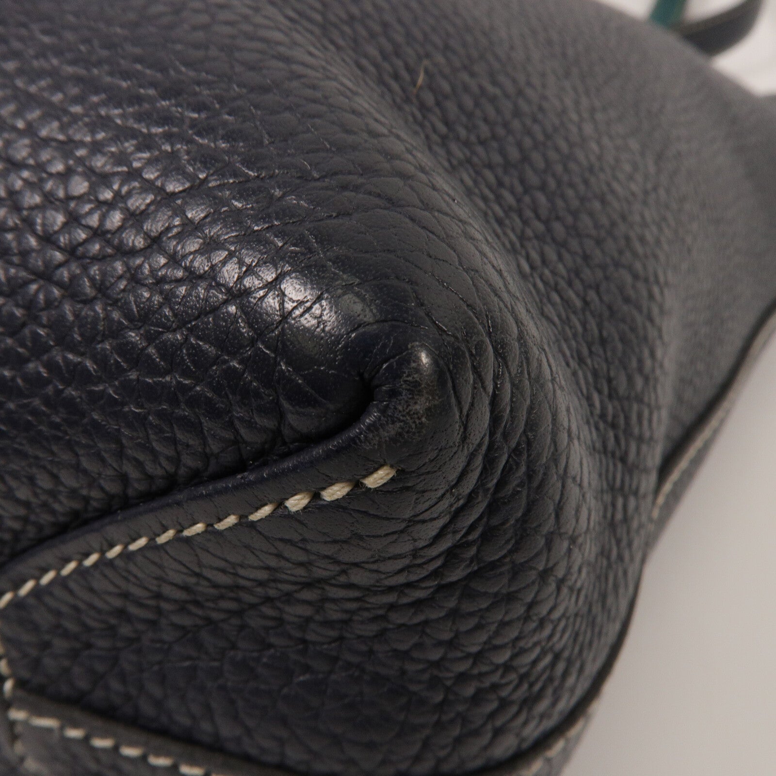 HERMES Clemence皮革Double Sens 36手挽袋 Bleu Nuit/Vert Vertigo