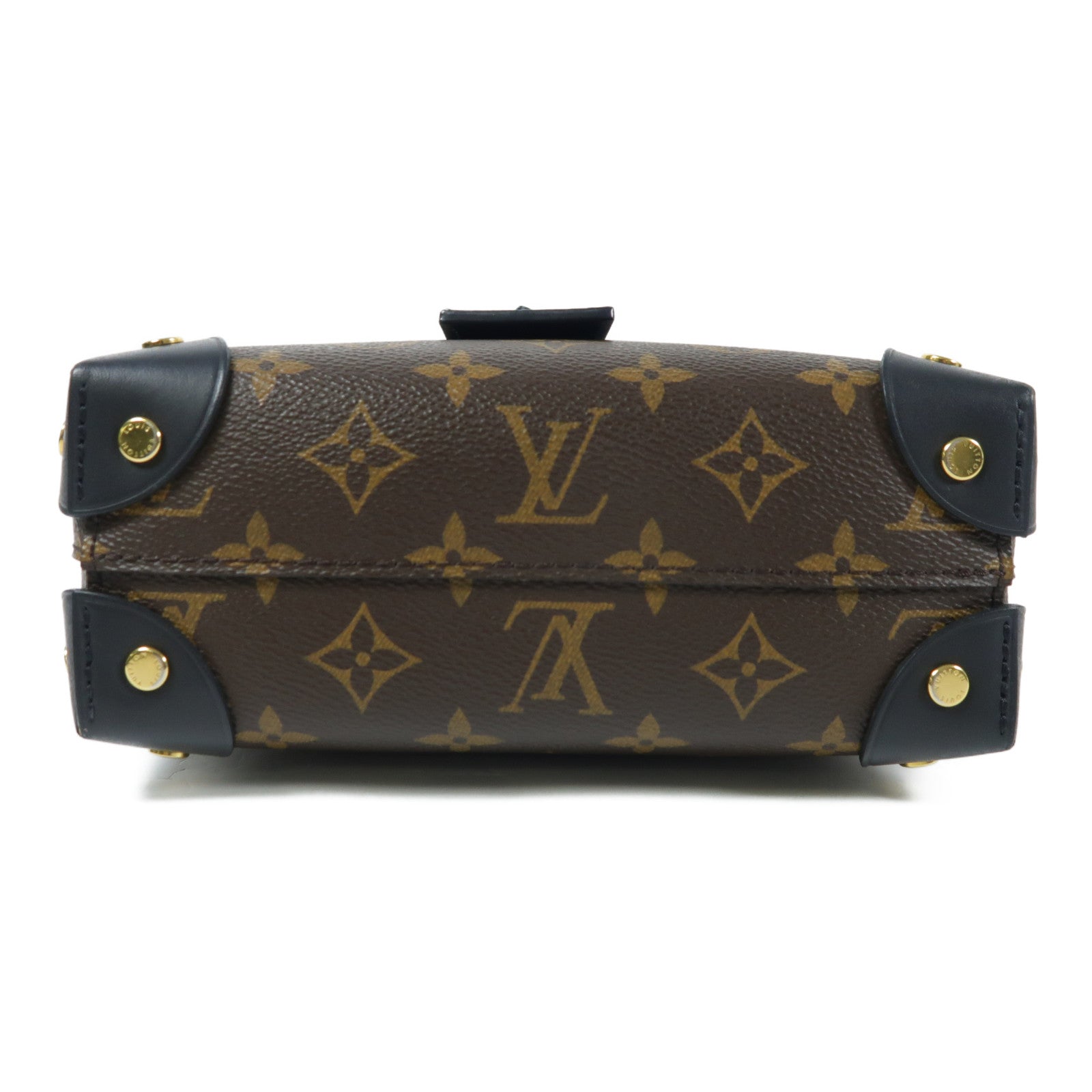 LOUIS VUITTON Monogram Petite Malle Souple金扣手挽肩背兩用袋