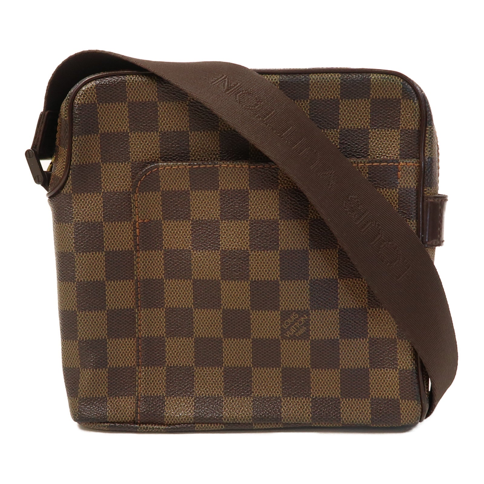 LOUIS VUITTON Damier Olav PM金扣肩背袋啡色