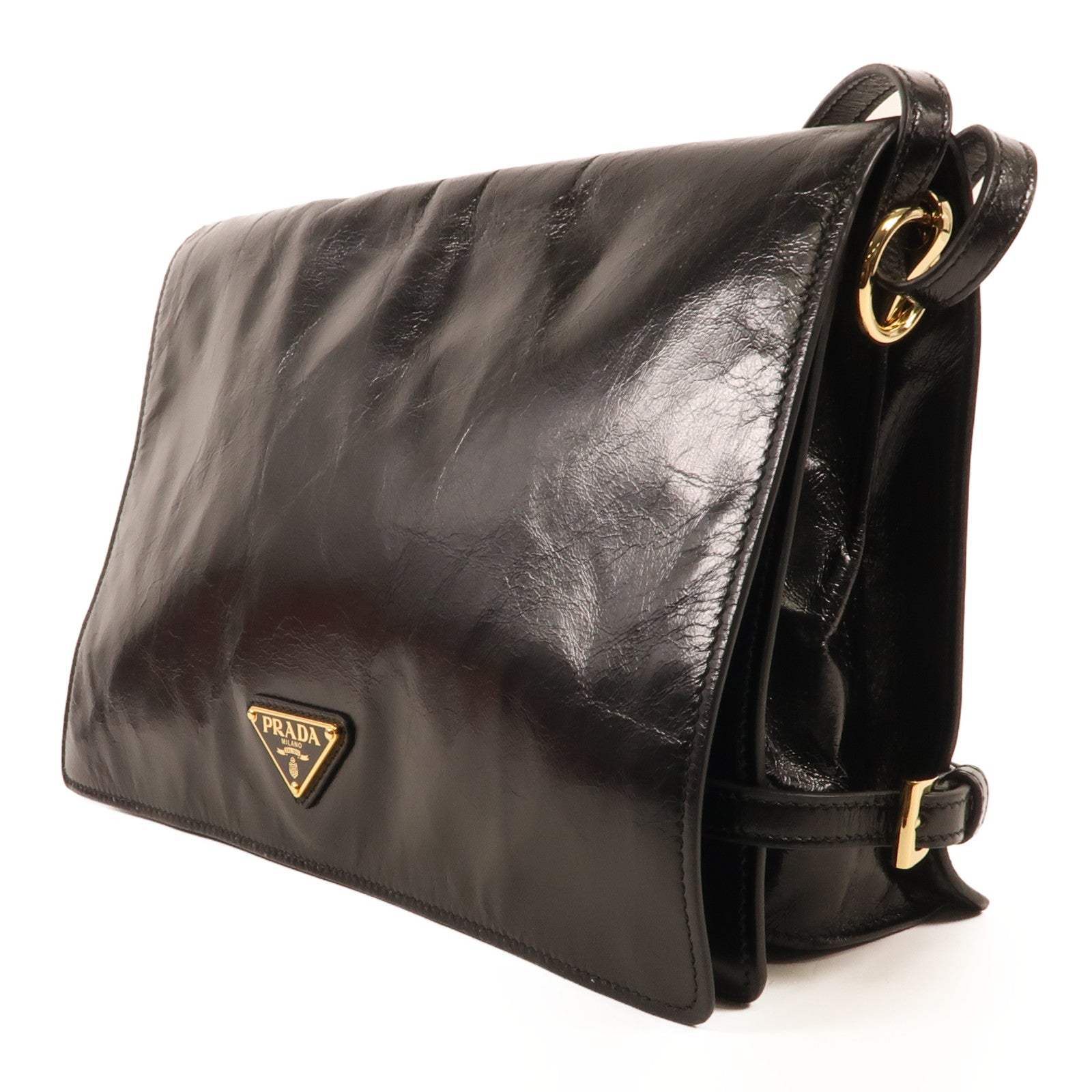 PRADA 【激減優惠】牛皮皮革Shoulder Bag金扣肩背袋
