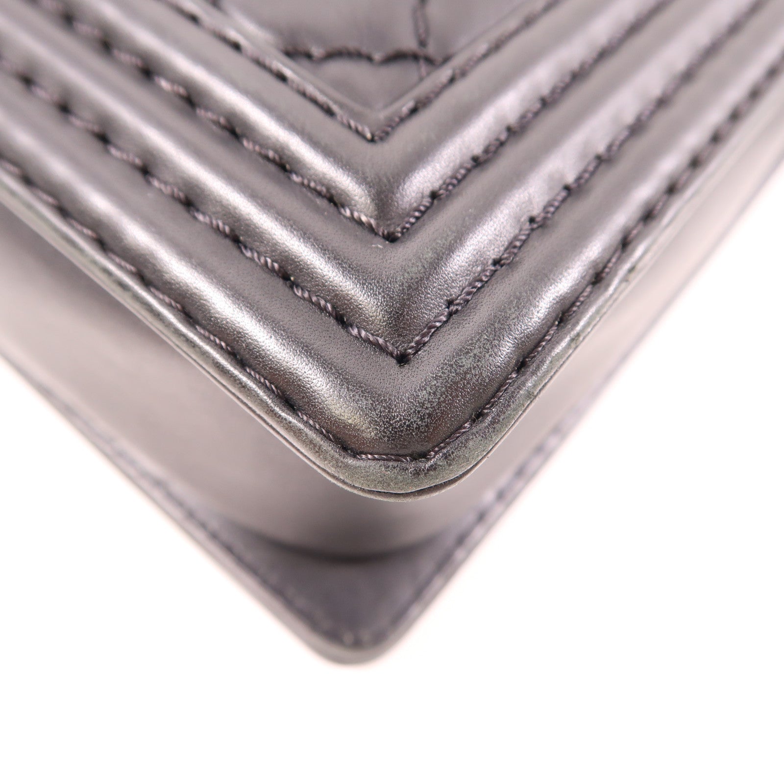 CHANEL CC SHW Boy 30 Crossbody Chain Shoulder Bag Leather