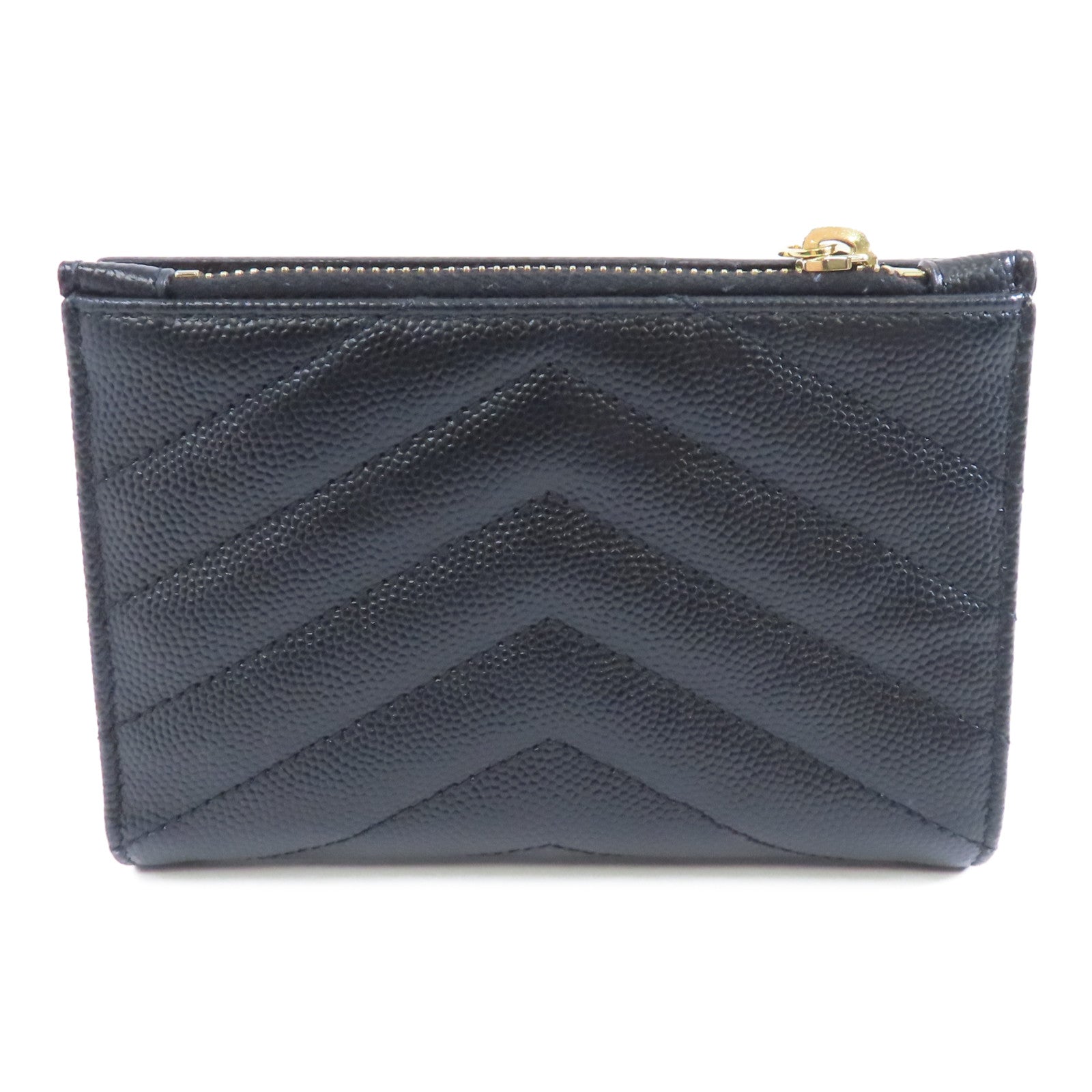 SAINT LAURENT 牛皮皮革Wallet金扣錢包黑色