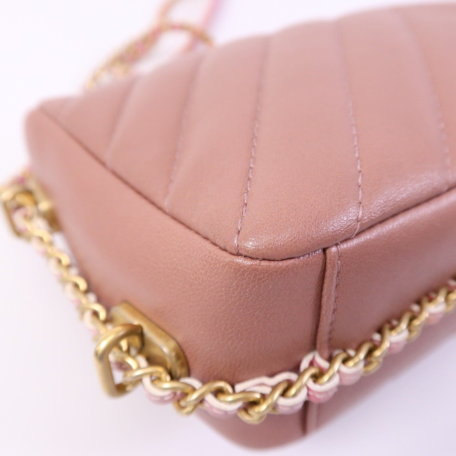 CHANEL 羊皮皮革Chain shoulder鏈帶肩背袋