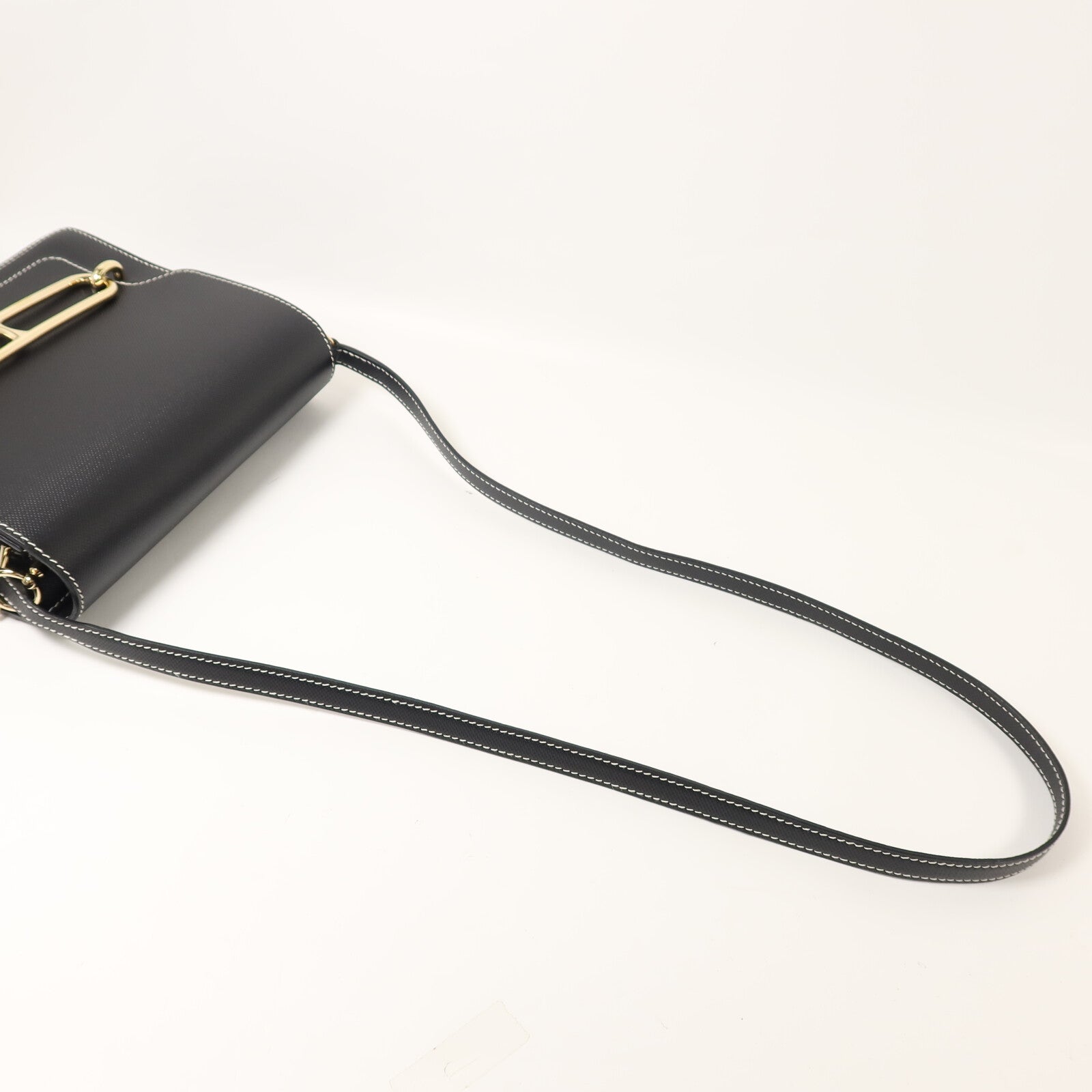 HERMES Grain d'H皮革Roulis 23肩背袋Noir