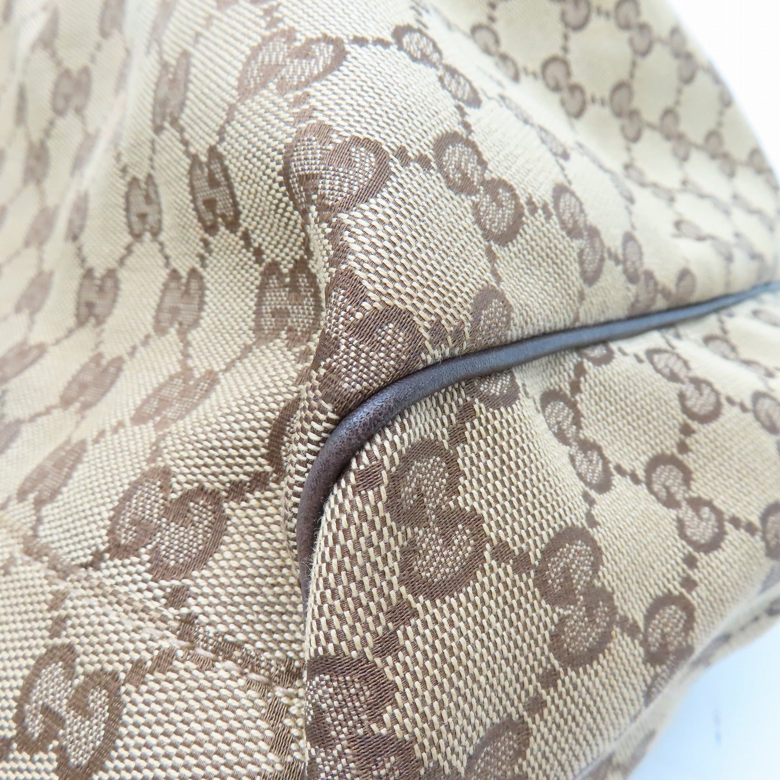 GUCCI 【激減優惠】帆布Shoulder Bag金扣肩背袋啡色