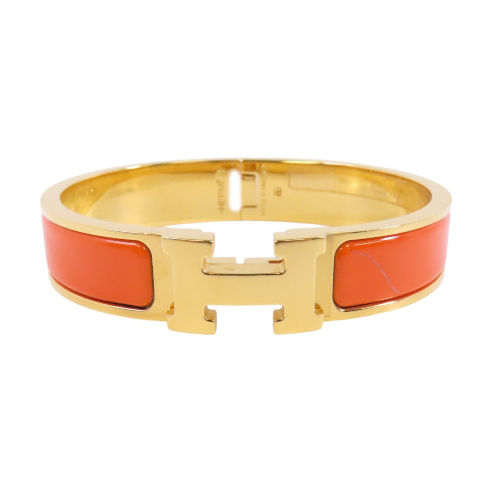 HERMES 金屬/琺瑯Clic H Bracelet金扣手鐲