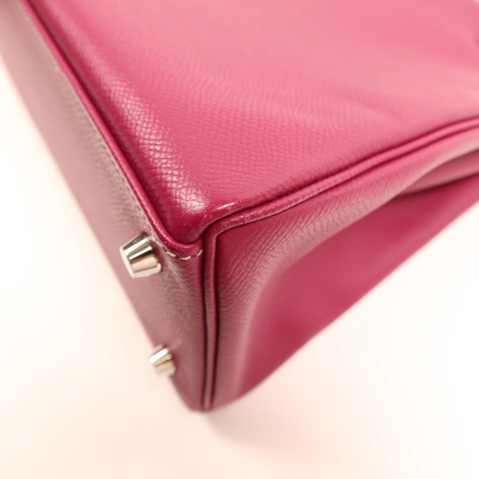 HERMES Epsom皮革Kelly 32銀扣手挽肩背兩用袋Tosca