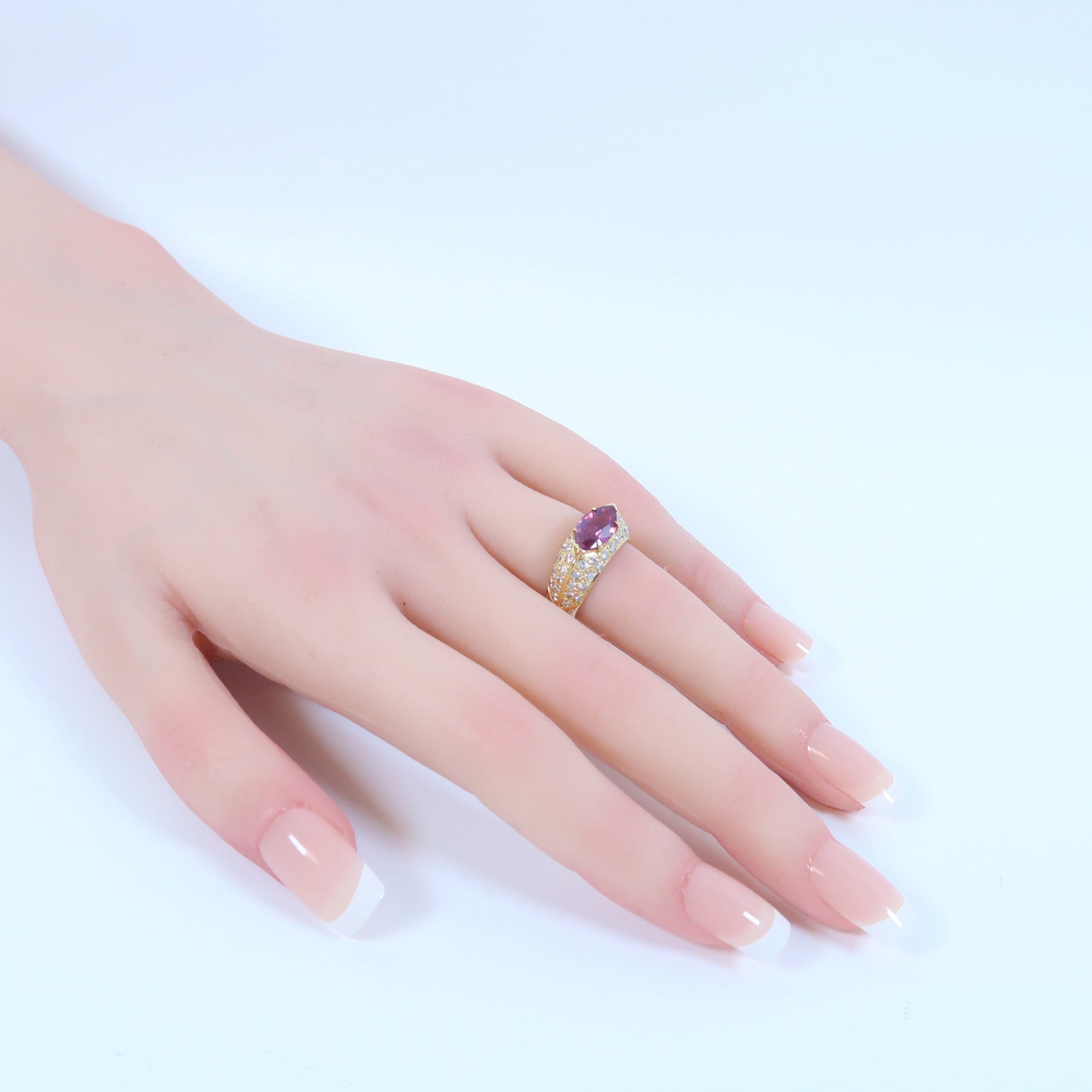 JEWELRY 【激減優惠】18K黃金Pink Sapphire Ring 1.97ct粉紅色藍寶石/1.05ct鑽石戒指US#6.5