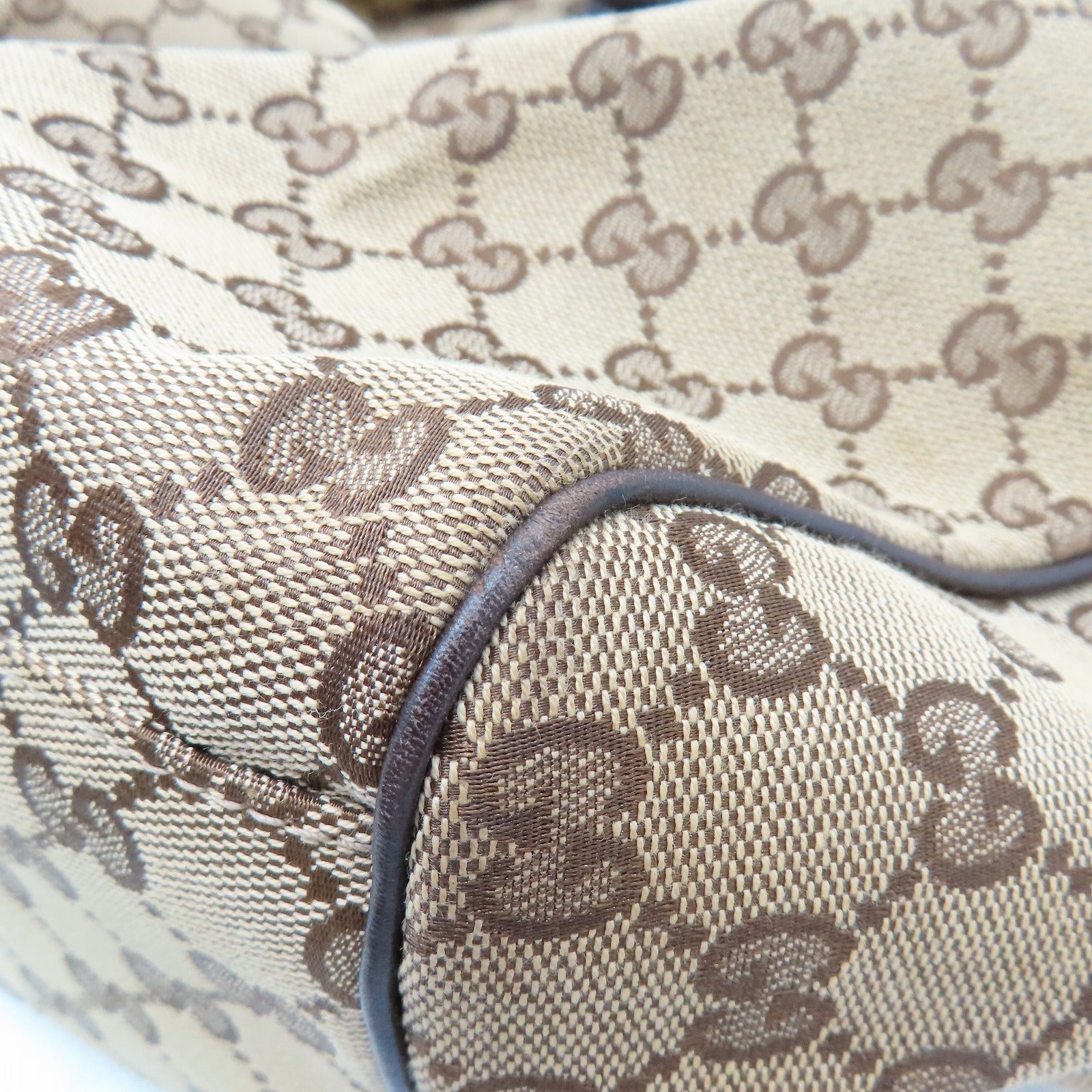 GUCCI 【激減優惠】帆布Shoulder Bag金扣肩背袋啡色