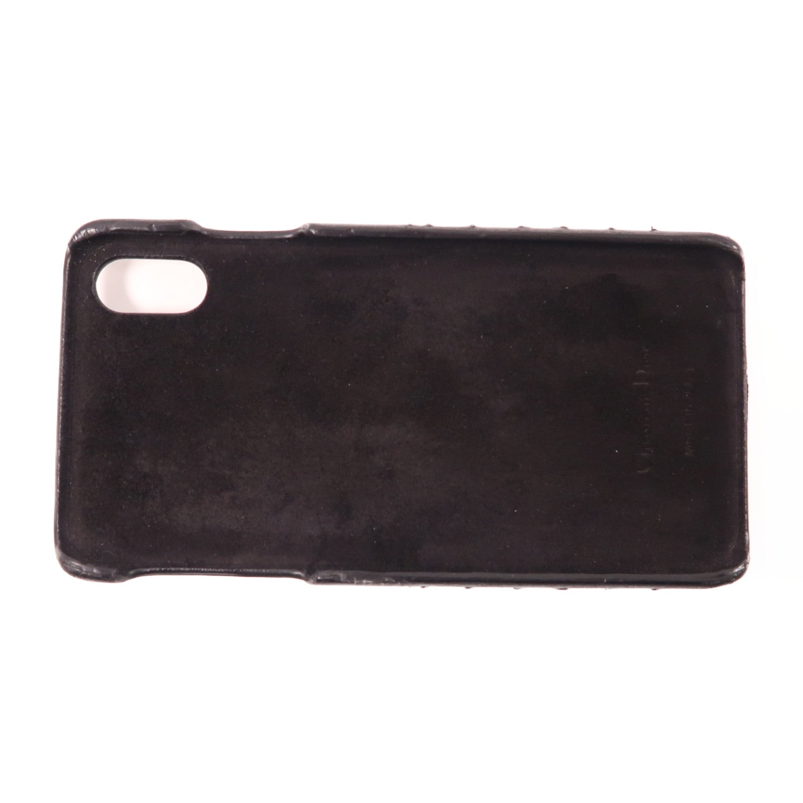 Dior CD GHW iphone 10 Case Lambskin Leather Black