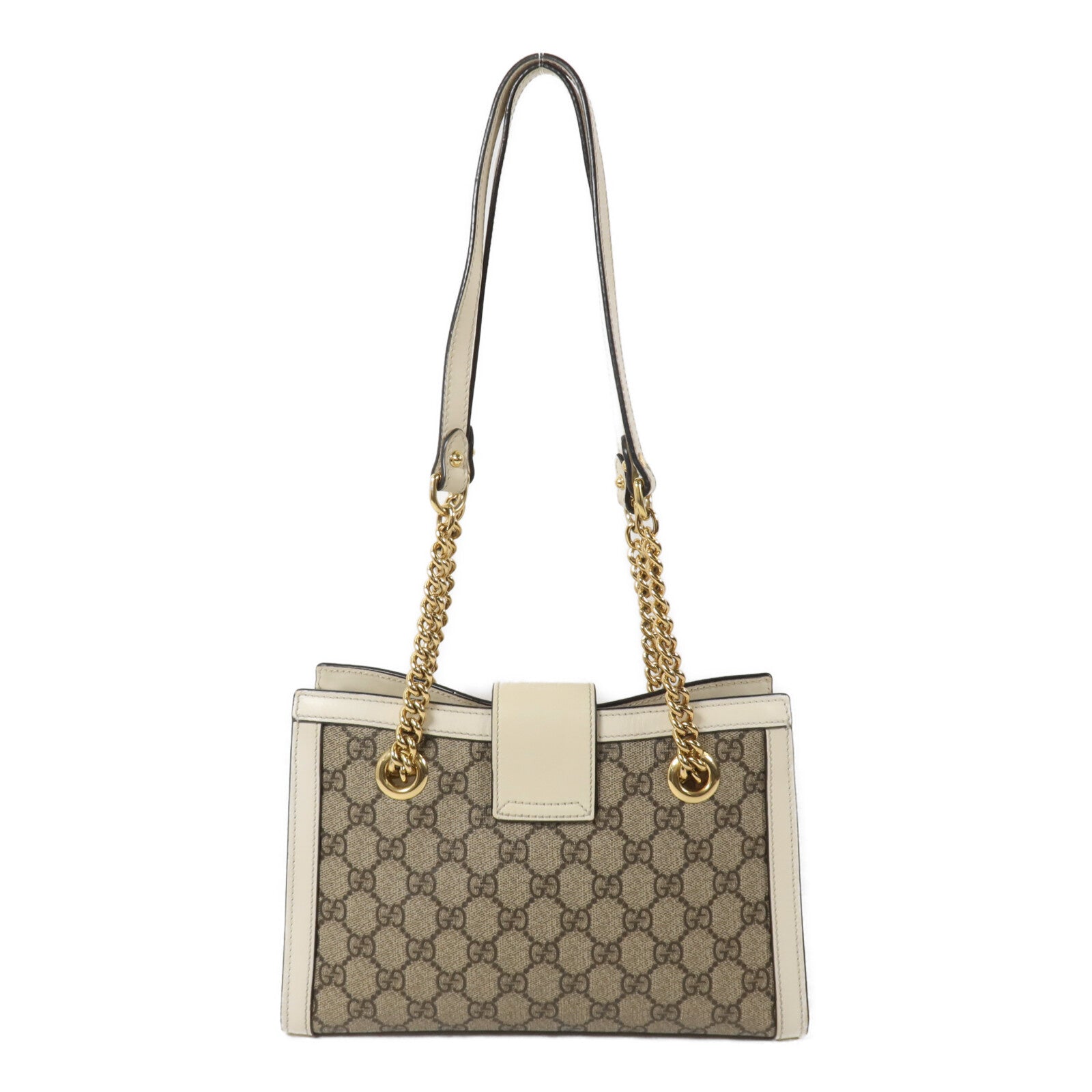 GUCCI 塗層帆布Padlock GG Small鏈帶肩背袋
