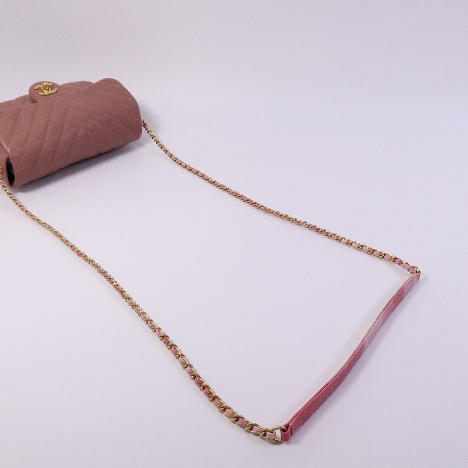 CHANEL 羊皮皮革Chain shoulder鏈帶肩背袋