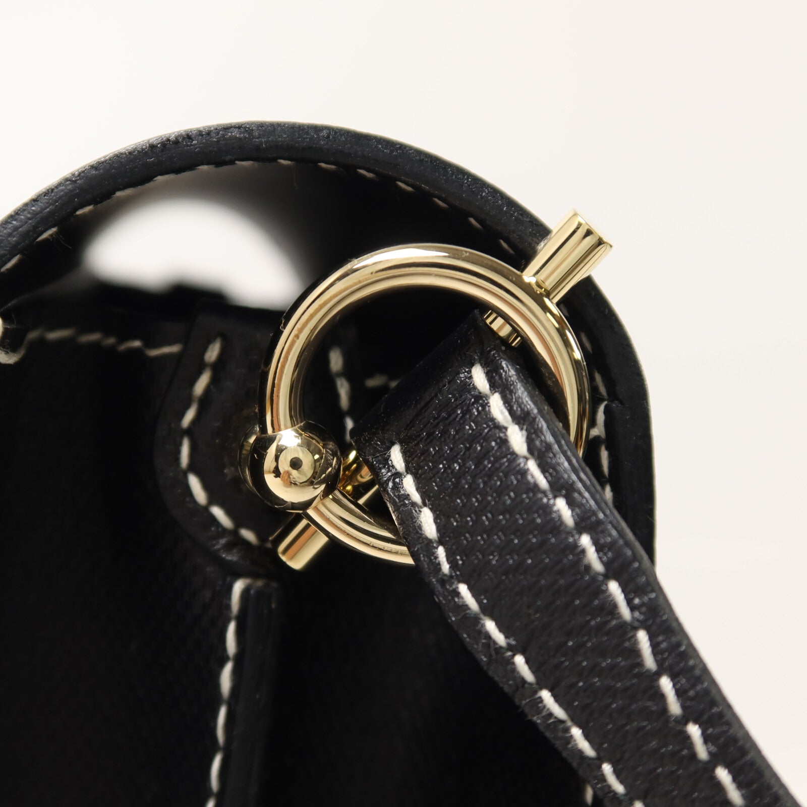 HERMES Grain d'H皮革Roulis 23肩背袋Noir