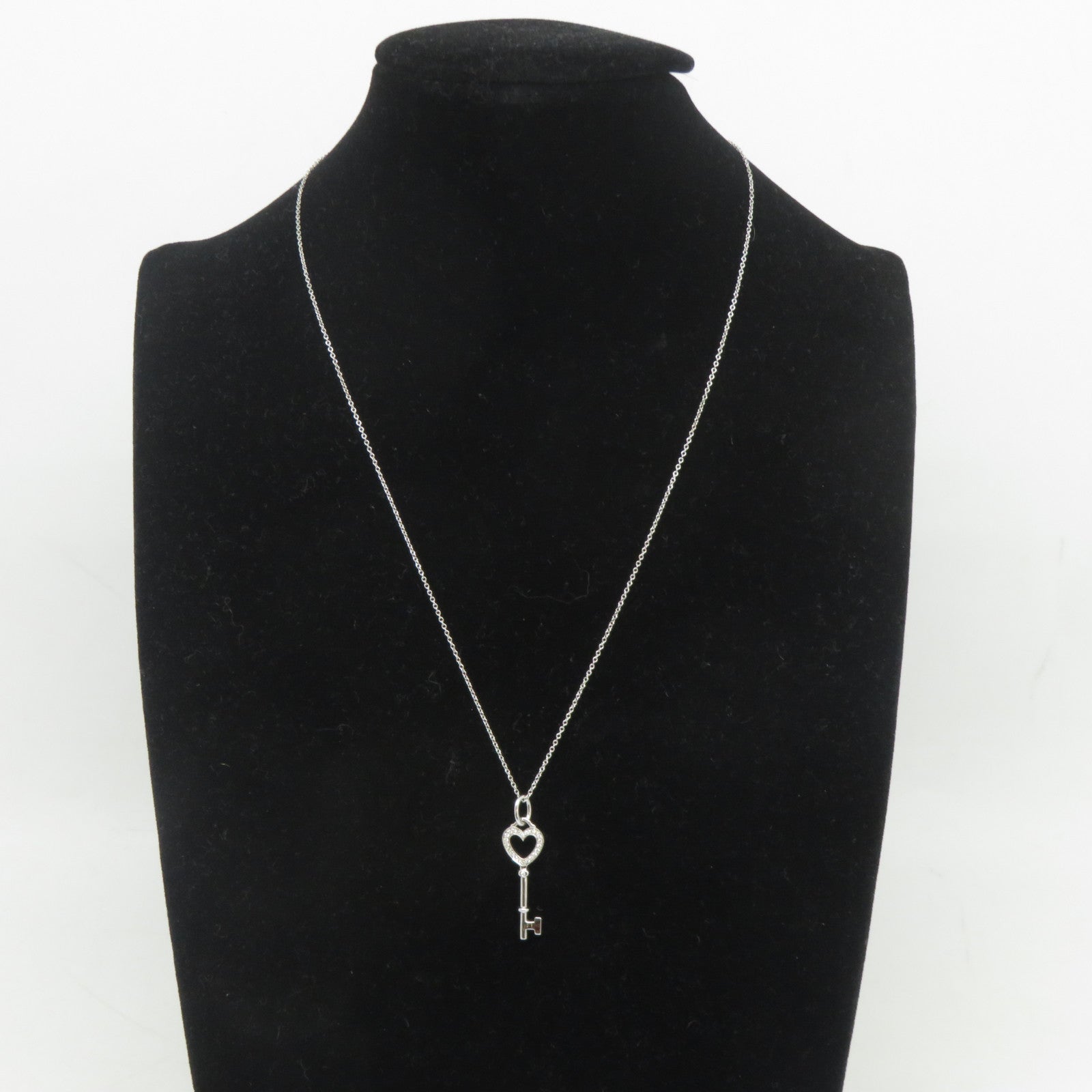 TIFFANY＆CO 18K白金Heart Key Necklace項鍊