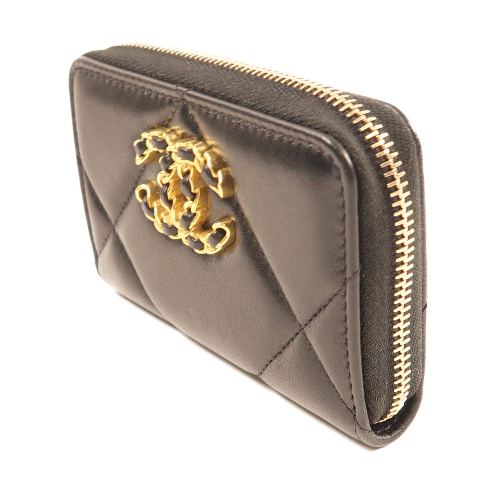 CHANEL 羊皮皮革Chanel 19 Card Case金扣卡片套