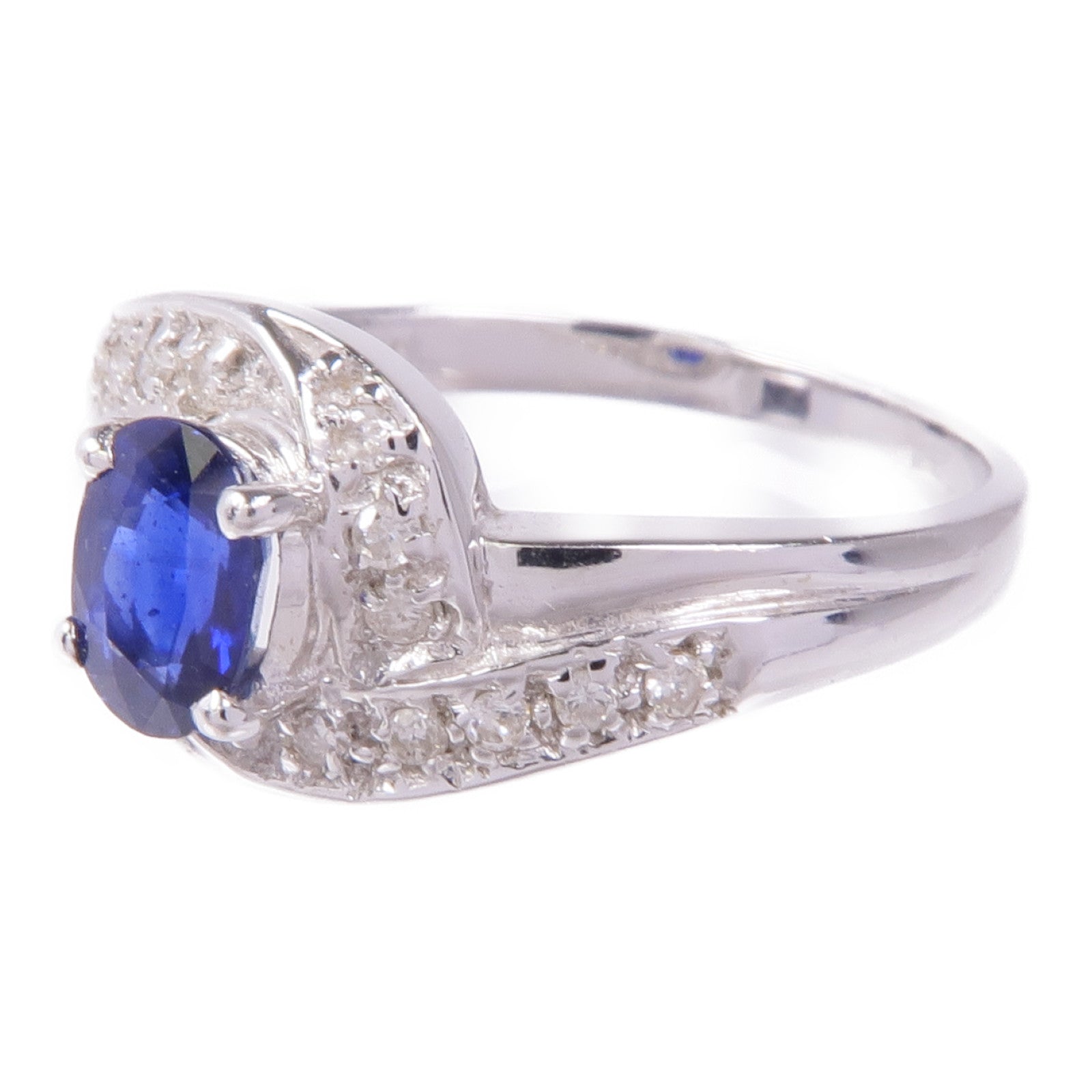 JEWELRY 18K白金Sapphire Diamond Ring藍寶石/鑽石戒指US#5.75