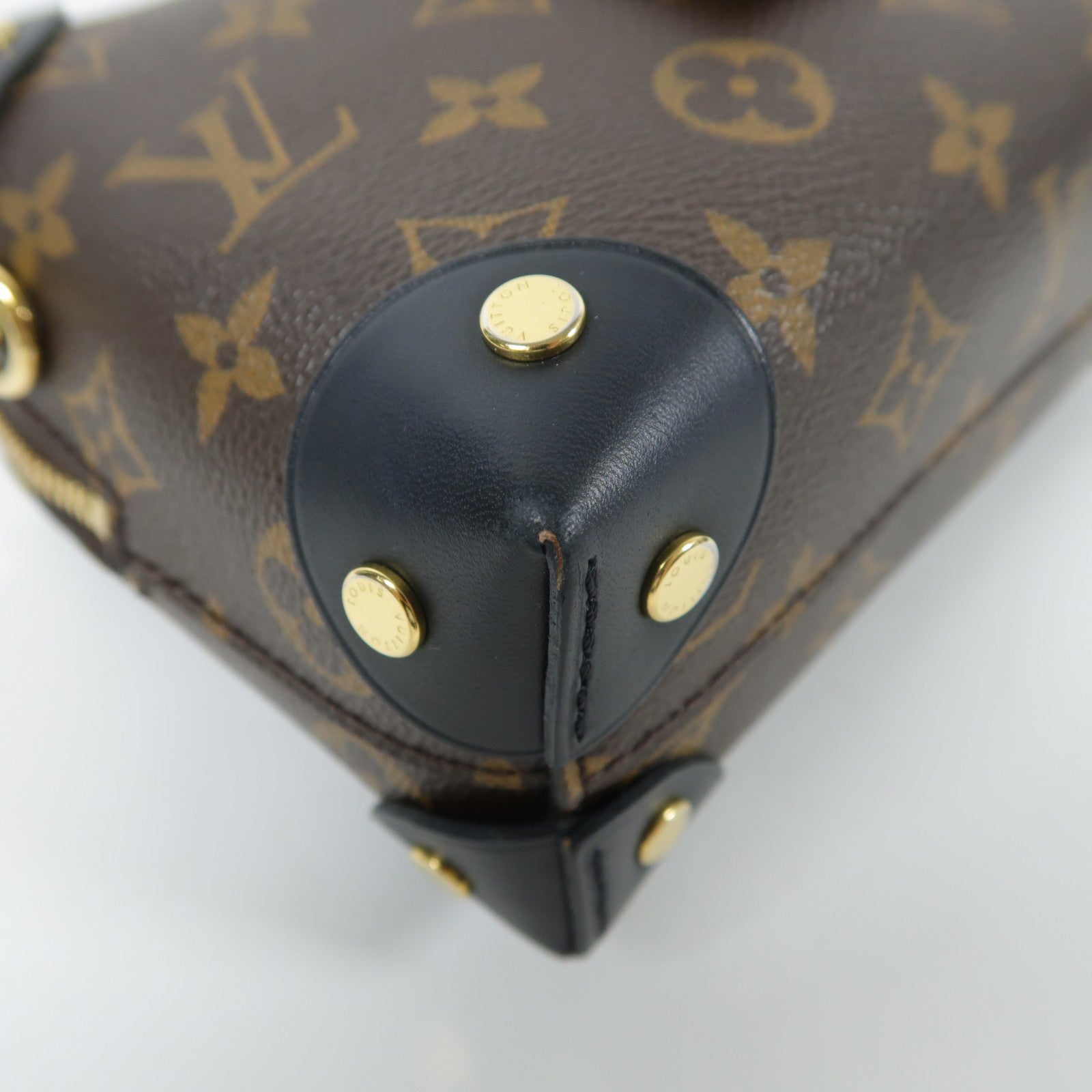LOUIS VUITTON Monogram Petite Malle Souple金扣手挽肩背兩用袋