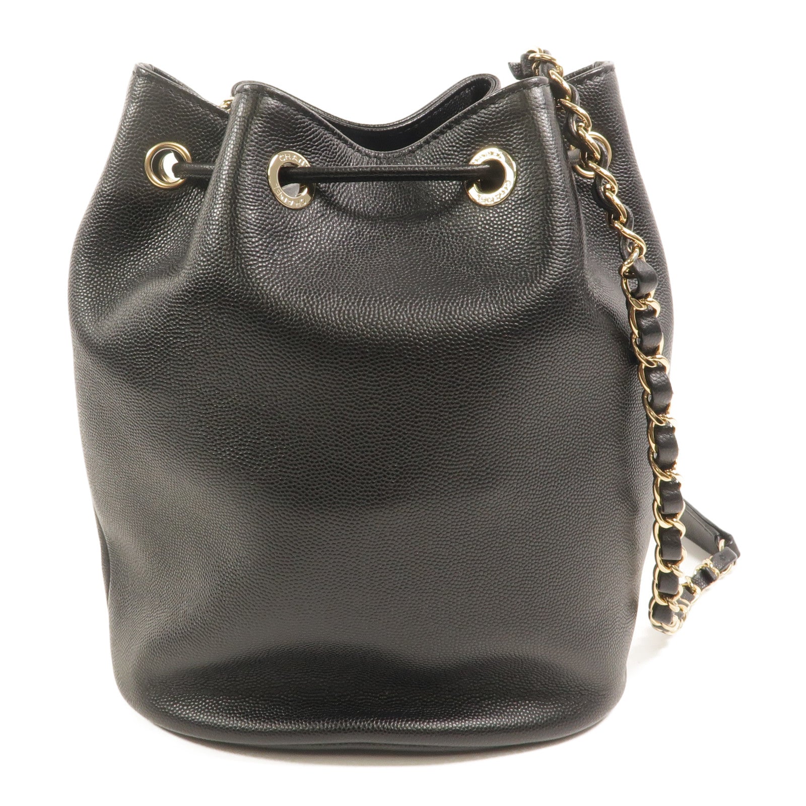 CHANEL 牛皮皮革Bucket鏈帶肩背袋