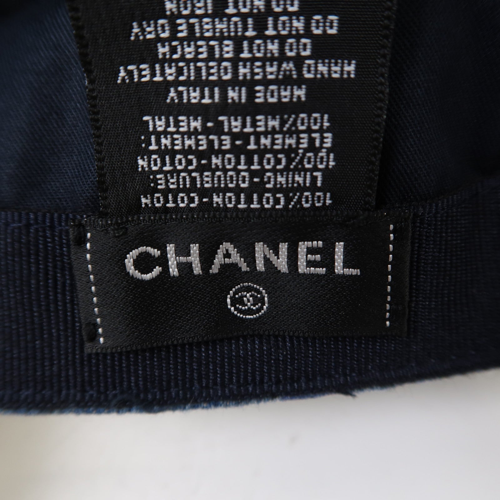 CHANEL 牛仔布Cap Hat帽子藍色