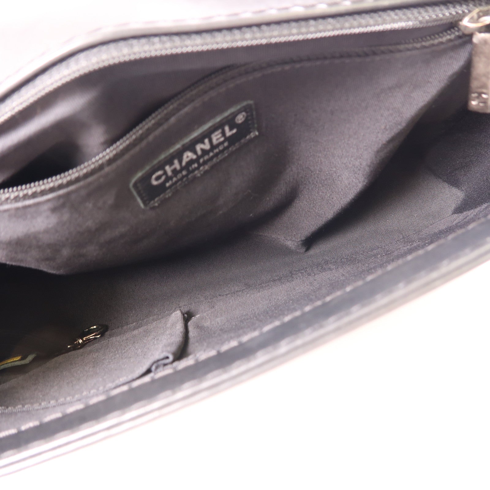 CHANEL CC SHW Boy 30 Crossbody Chain Shoulder Bag Leather