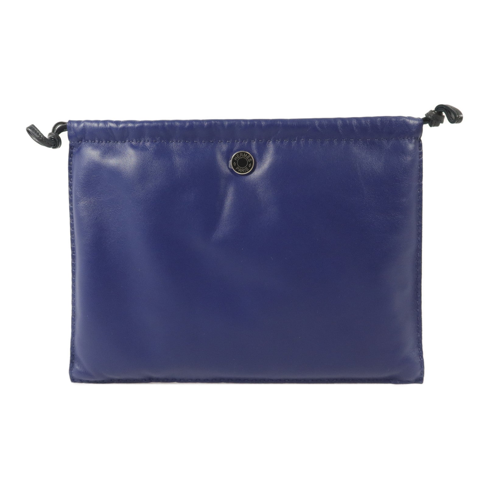 HERMES Milo/Swift皮革Pilo Pouch手拿包Bleu Encre