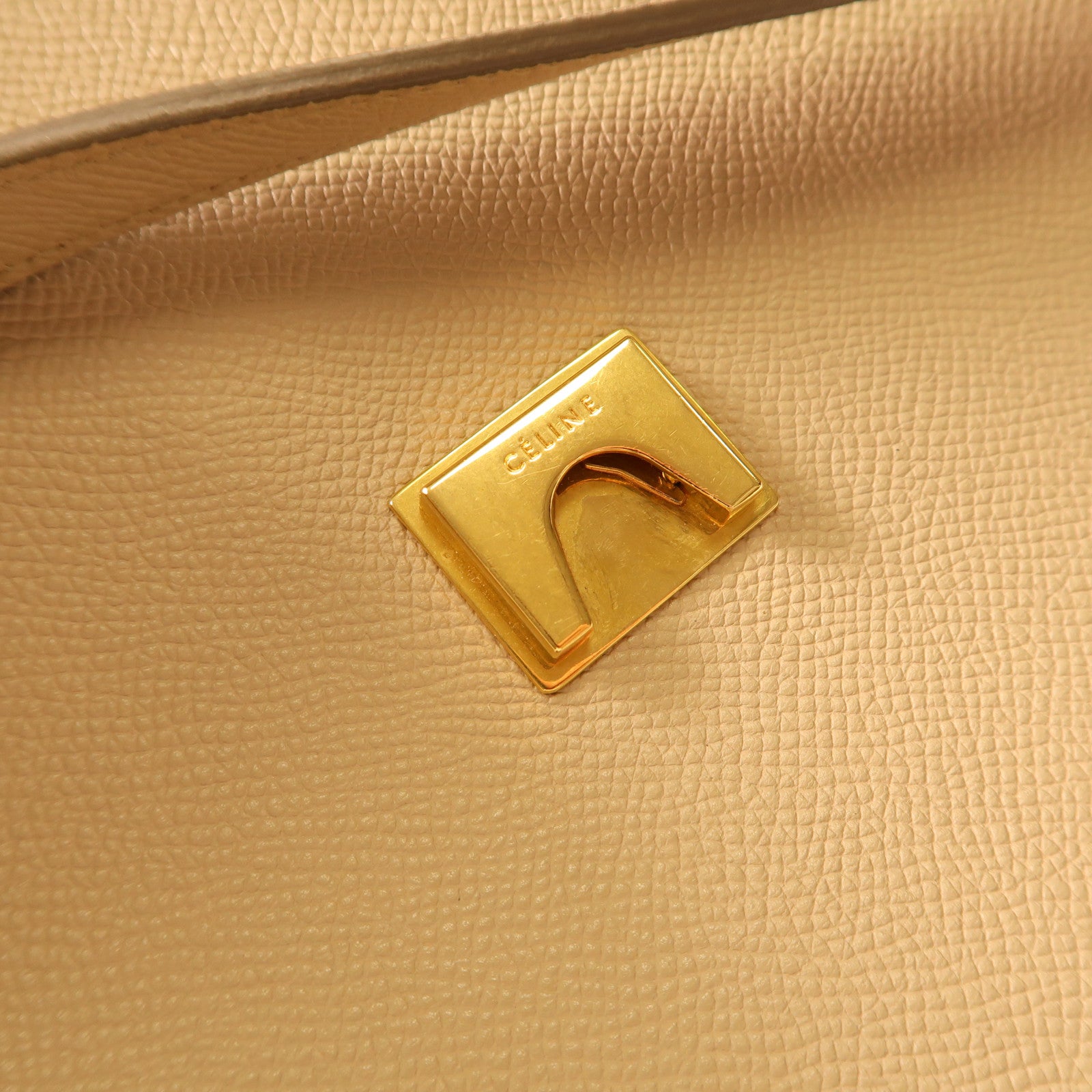 CELINE 羊皮皮革Belt Bag金扣手挽肩背兩用袋米色