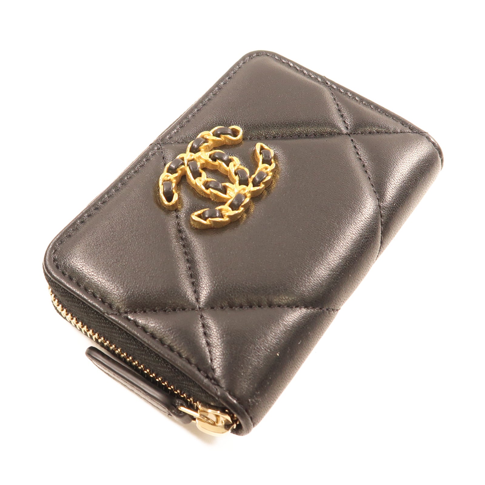 CHANEL 羊皮皮革Chanel 19 Card Case金扣卡片套