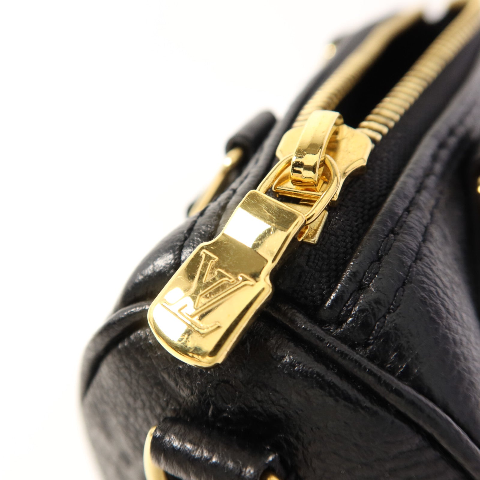 LOUIS VUITTON Monogram Empreinte Nano Speedy金扣手挽肩背兩用袋