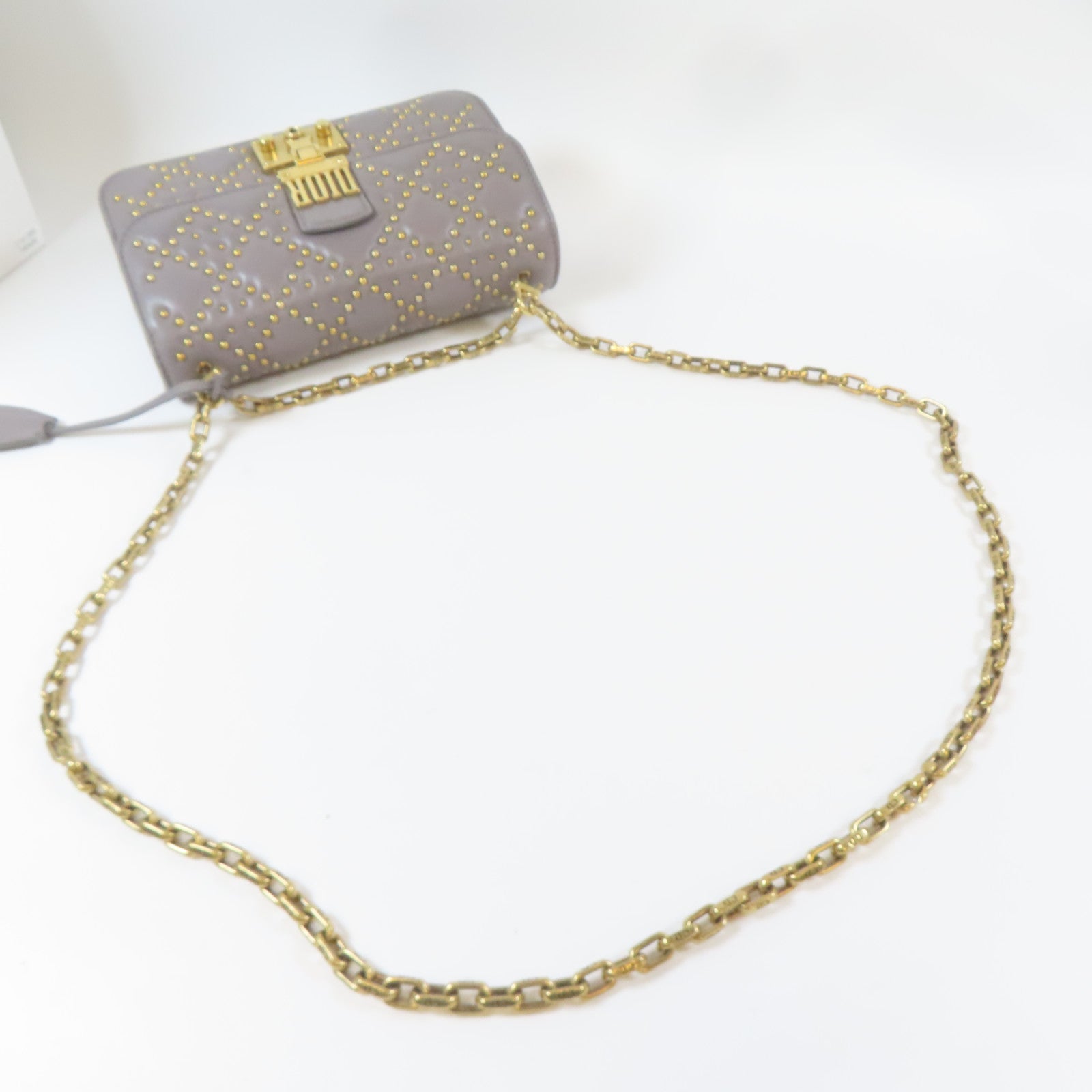 Dior 【激減優惠】牛皮皮革Shoulder Bag金扣肩背袋灰色