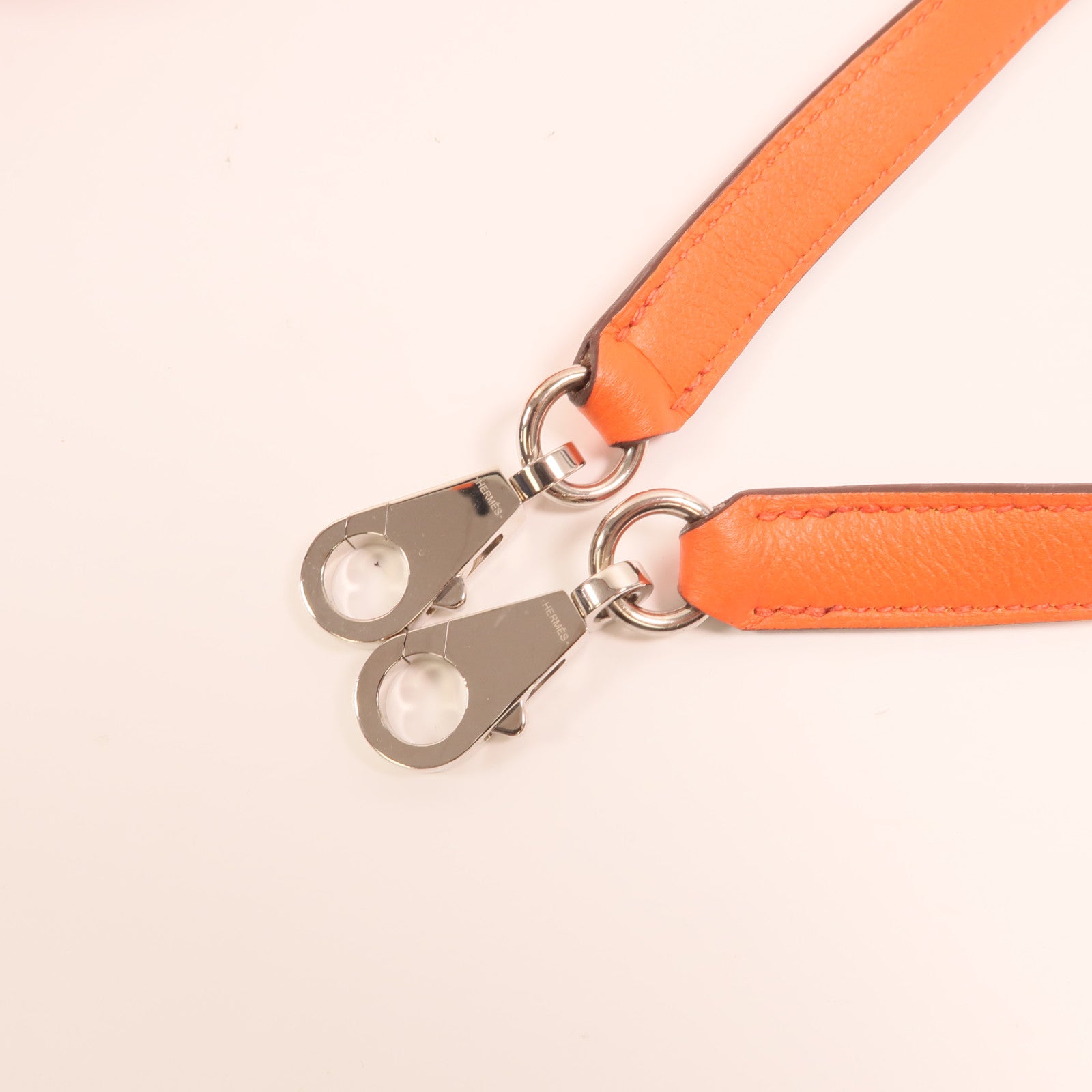 HERMES Evercolor皮革Kelly 28銀扣手挽肩背兩用袋Rose Texas