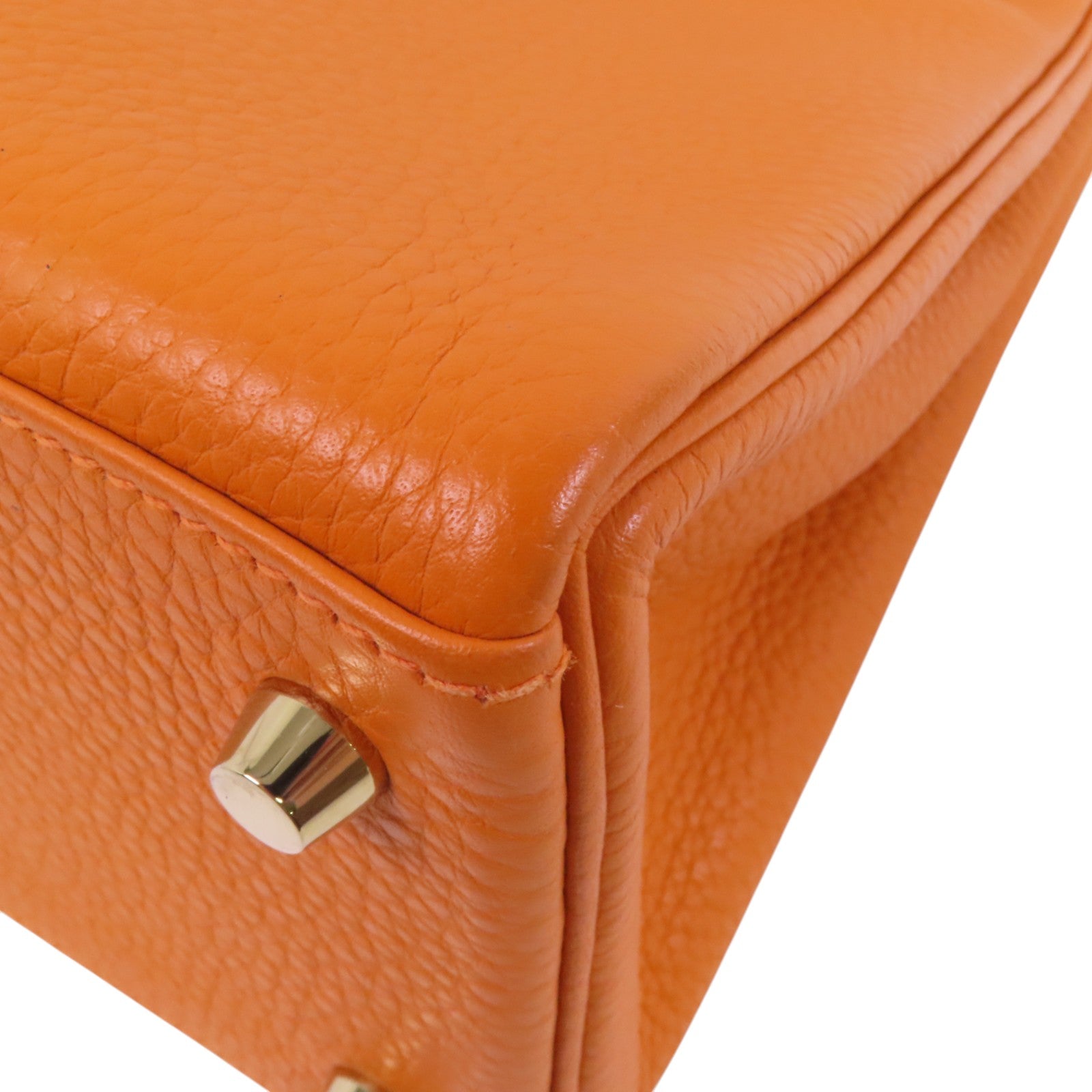 HERMES Clemence皮革Kelly 28金扣手挽肩背兩用袋