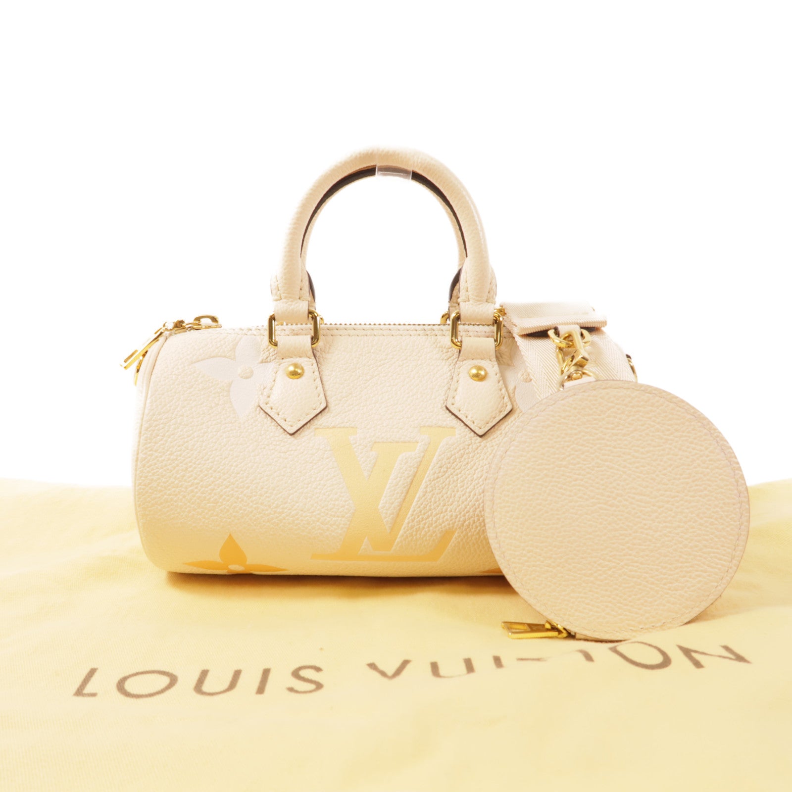 LOUIS VUITTON Monogram Empreinte Papillon BB金扣手挽肩背兩用袋