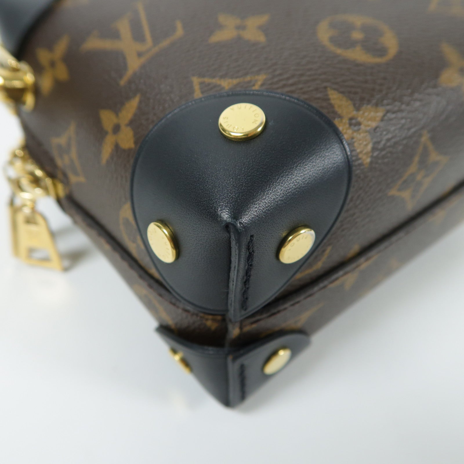 LOUIS VUITTON Monogram Petite Malle Souple金扣手挽肩背兩用袋