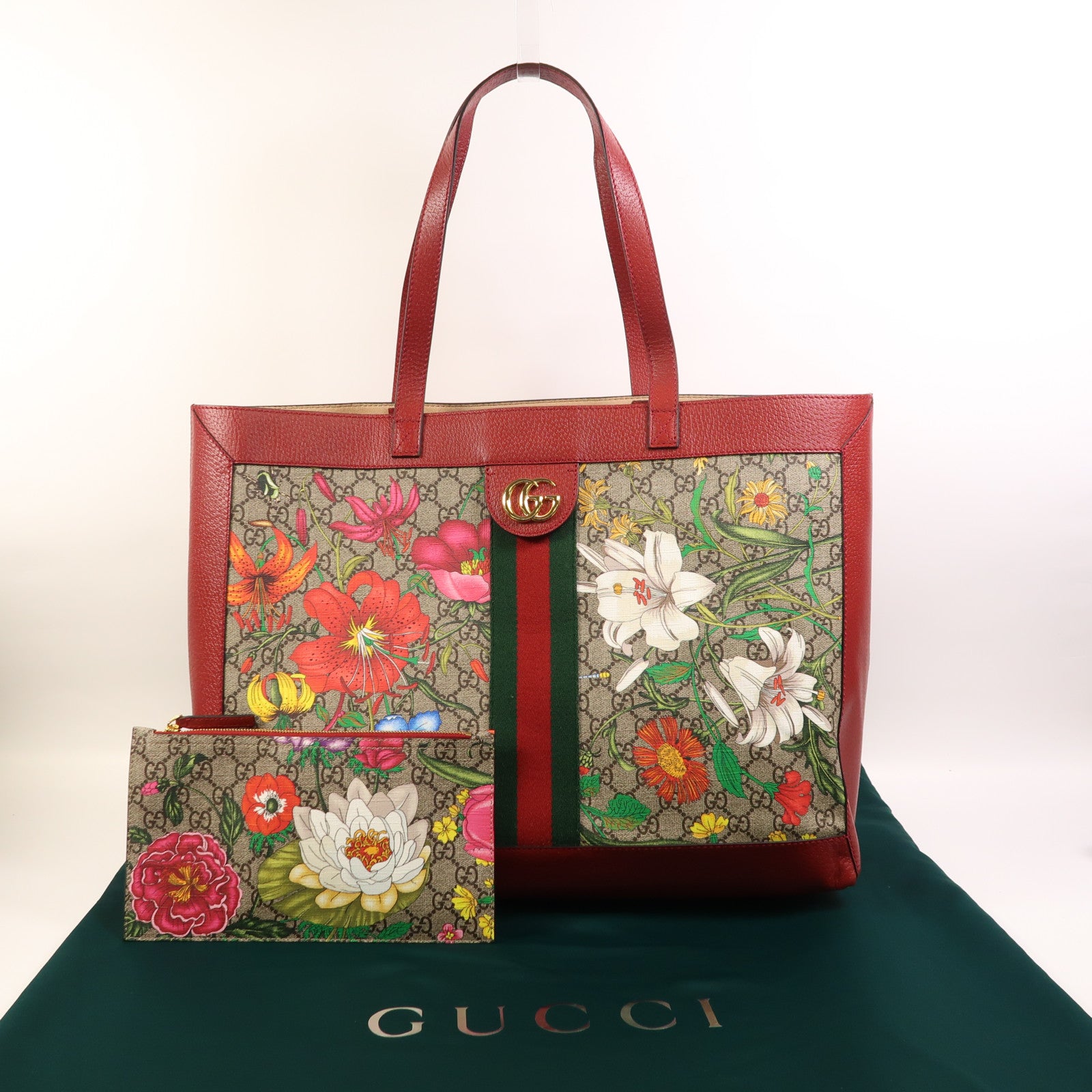 GUCCI 塗層帆布Shoulder Bag金扣肩背袋