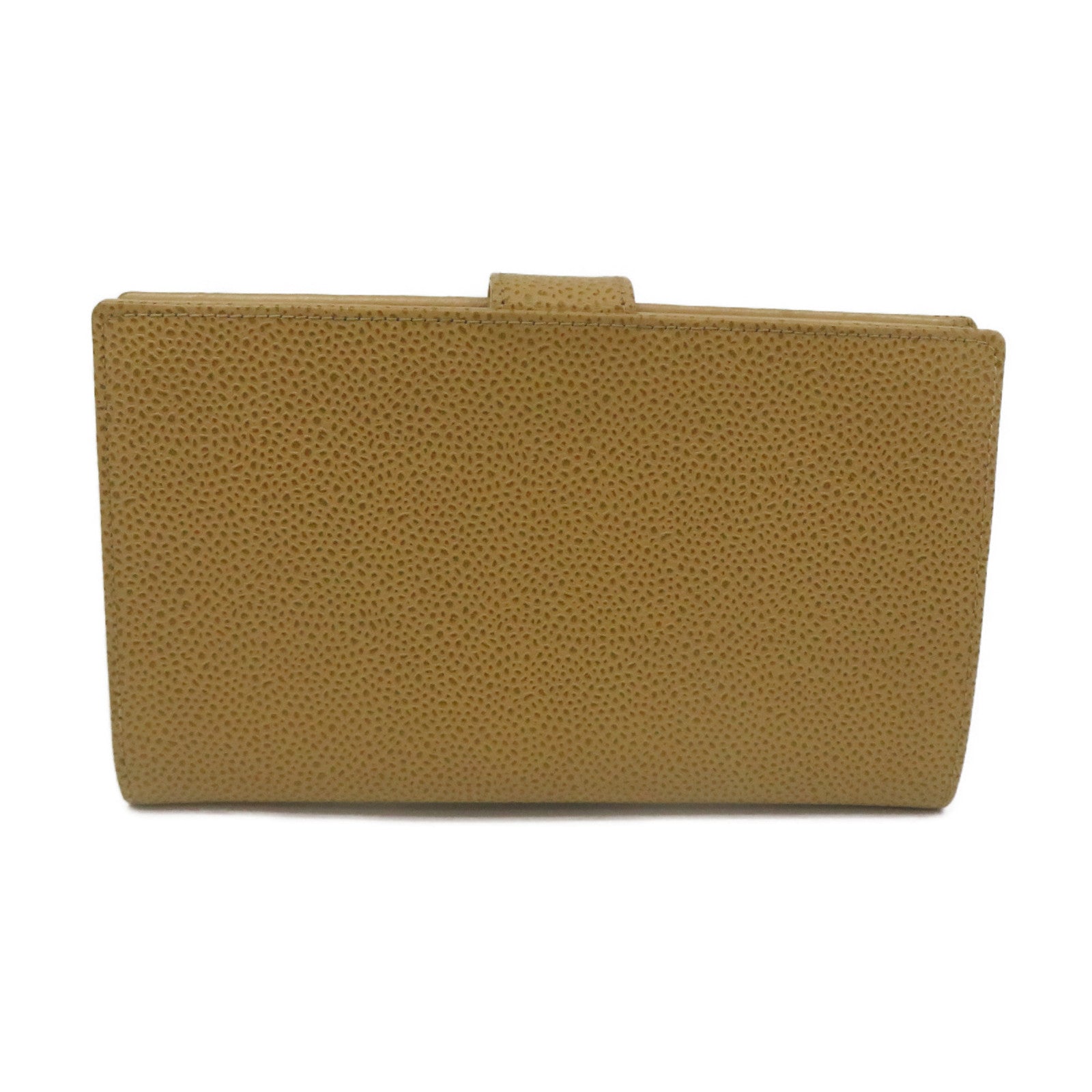 CHANEL Caviar Leather Long Wallet Gold Buckle Long Wallet Apricot