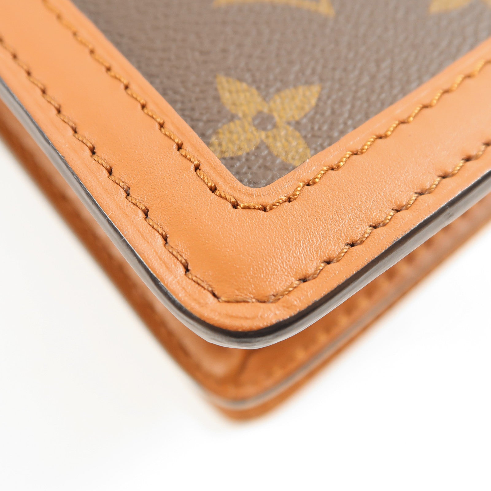LOUIS VUITTON Monogram/Monogram Reverse Dauphine MM金扣手挽肩背兩用袋棕色