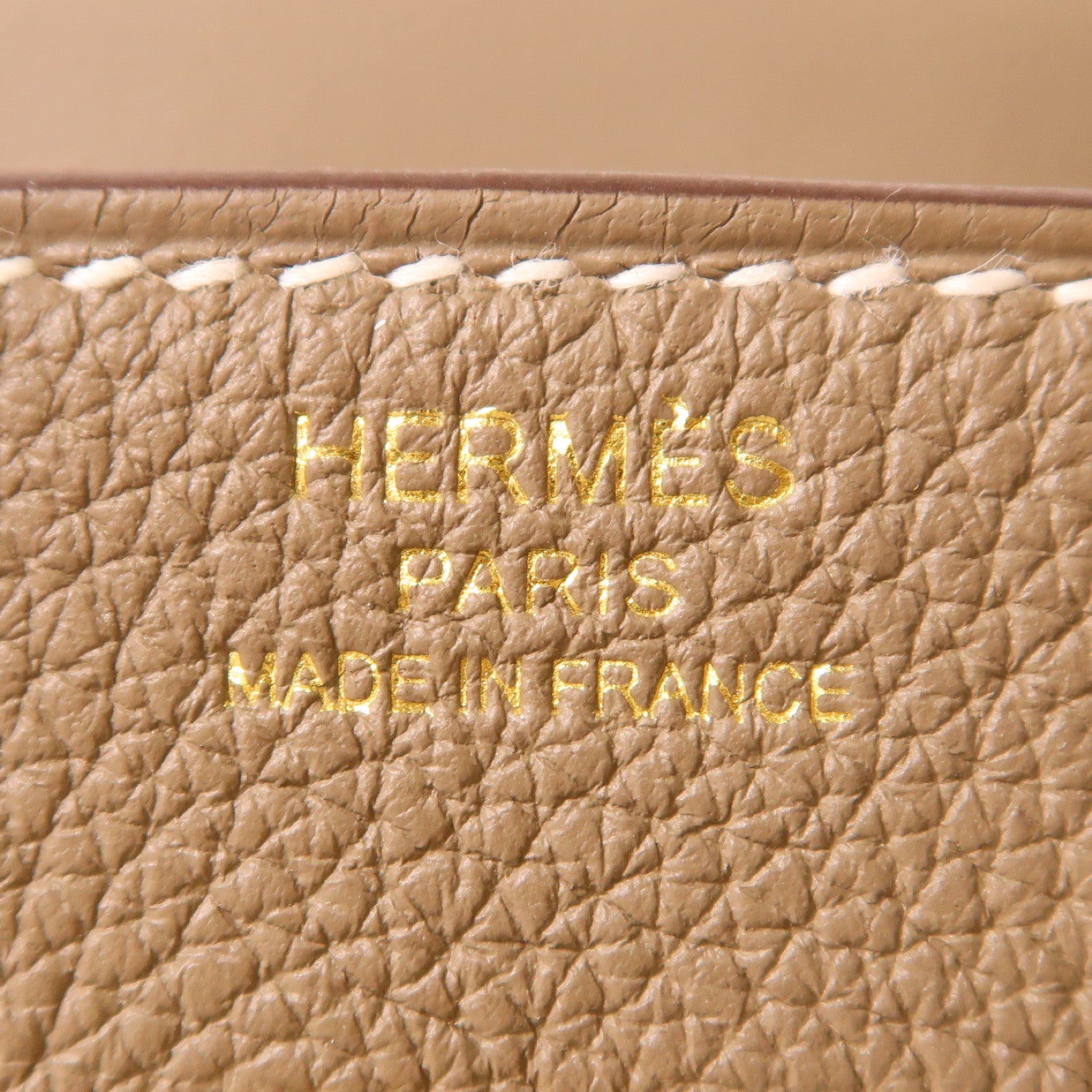 HERMES ogo皮革Birkin 25金扣手挽袋Etoupe大象灰色