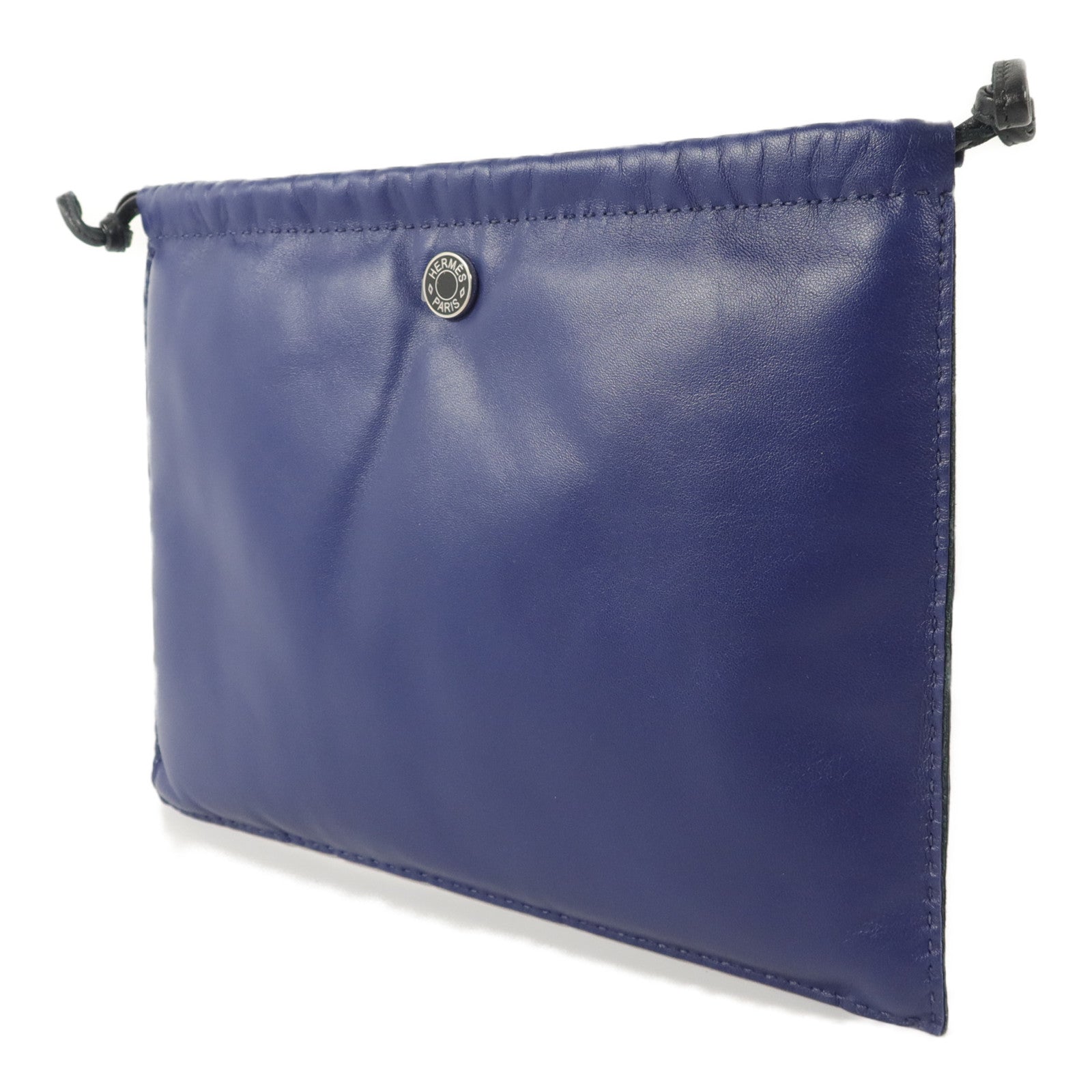 HERMES Milo/Swift皮革Pilo Pouch手拿包Bleu Encre
