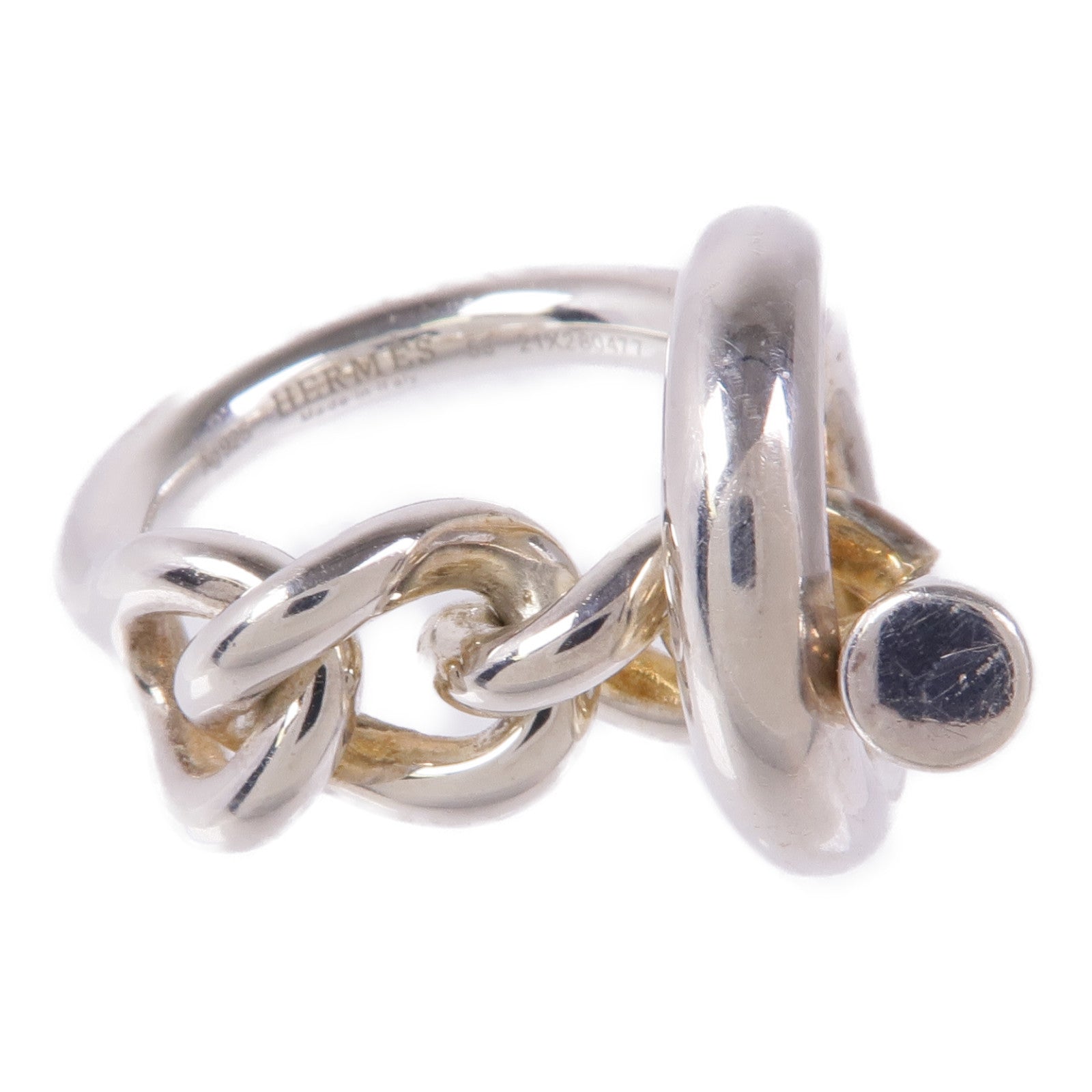 HERMES 925純銀Croisette Ring Large Model戒指Hermes#53/US#6