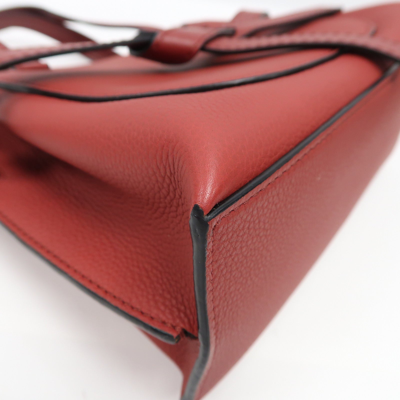 LOEWE 【激減優惠】牛皮皮革Gate Tote Bag金扣手挽肩背兩用袋紅色
