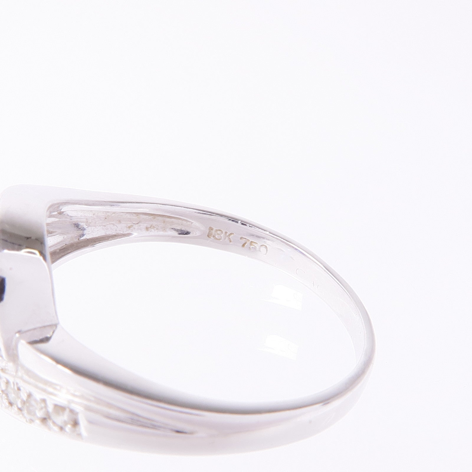 JEWELRY 18K白金Sapphire Diamond Ring藍寶石/鑽石戒指US#5.75