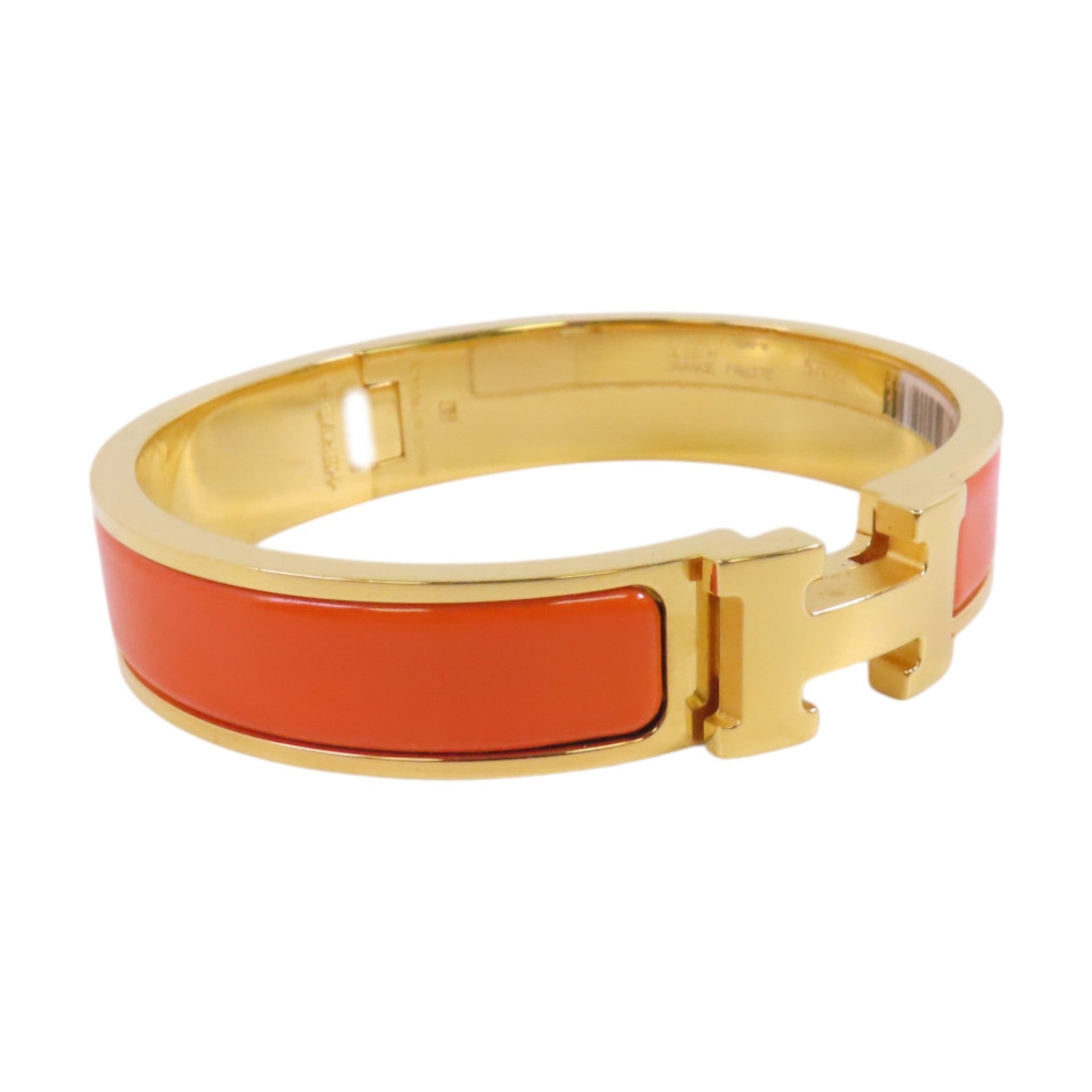 HERMES 金屬/琺瑯Clic H Bracelet金扣手鐲