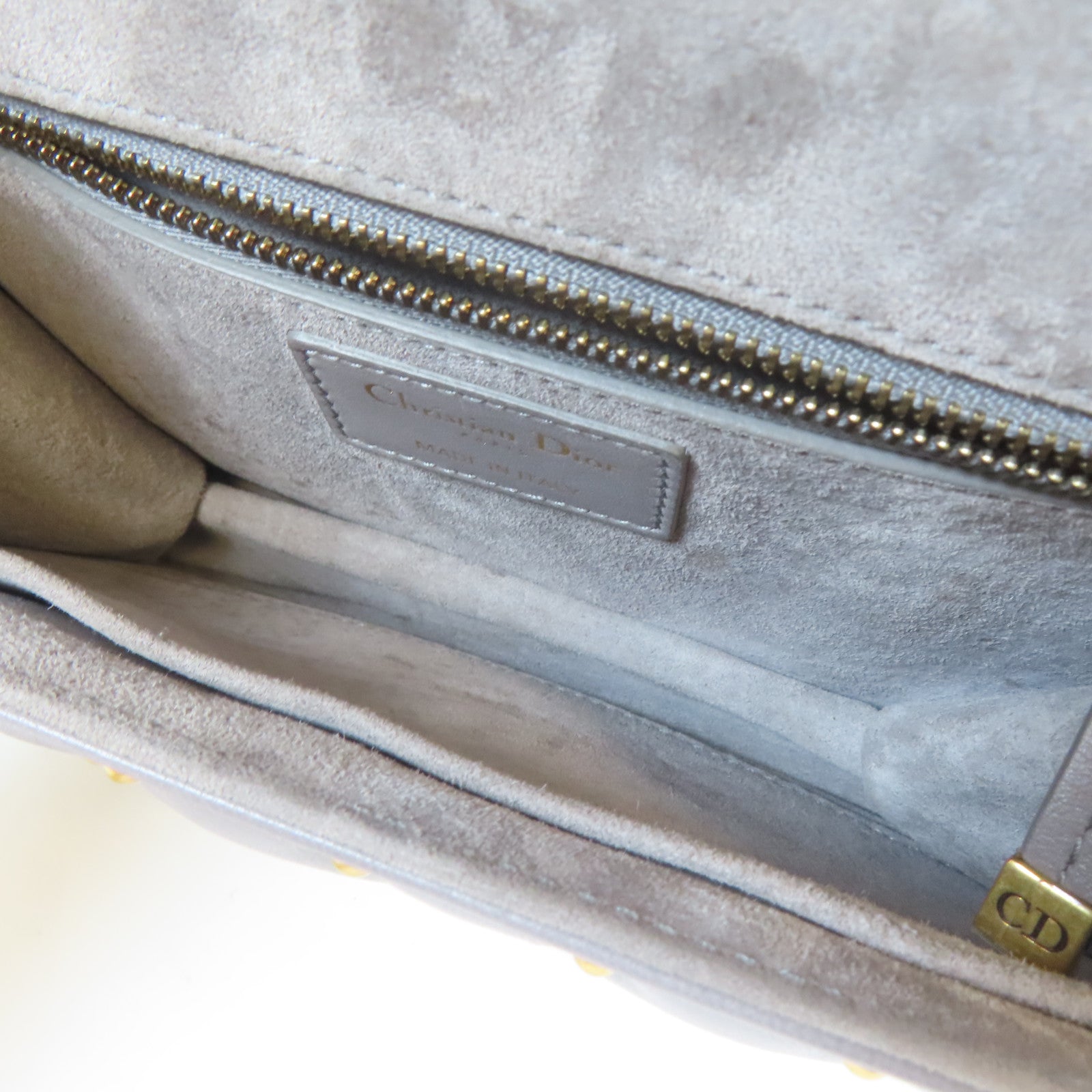 Dior 【激減優惠】牛皮皮革Shoulder Bag金扣肩背袋灰色