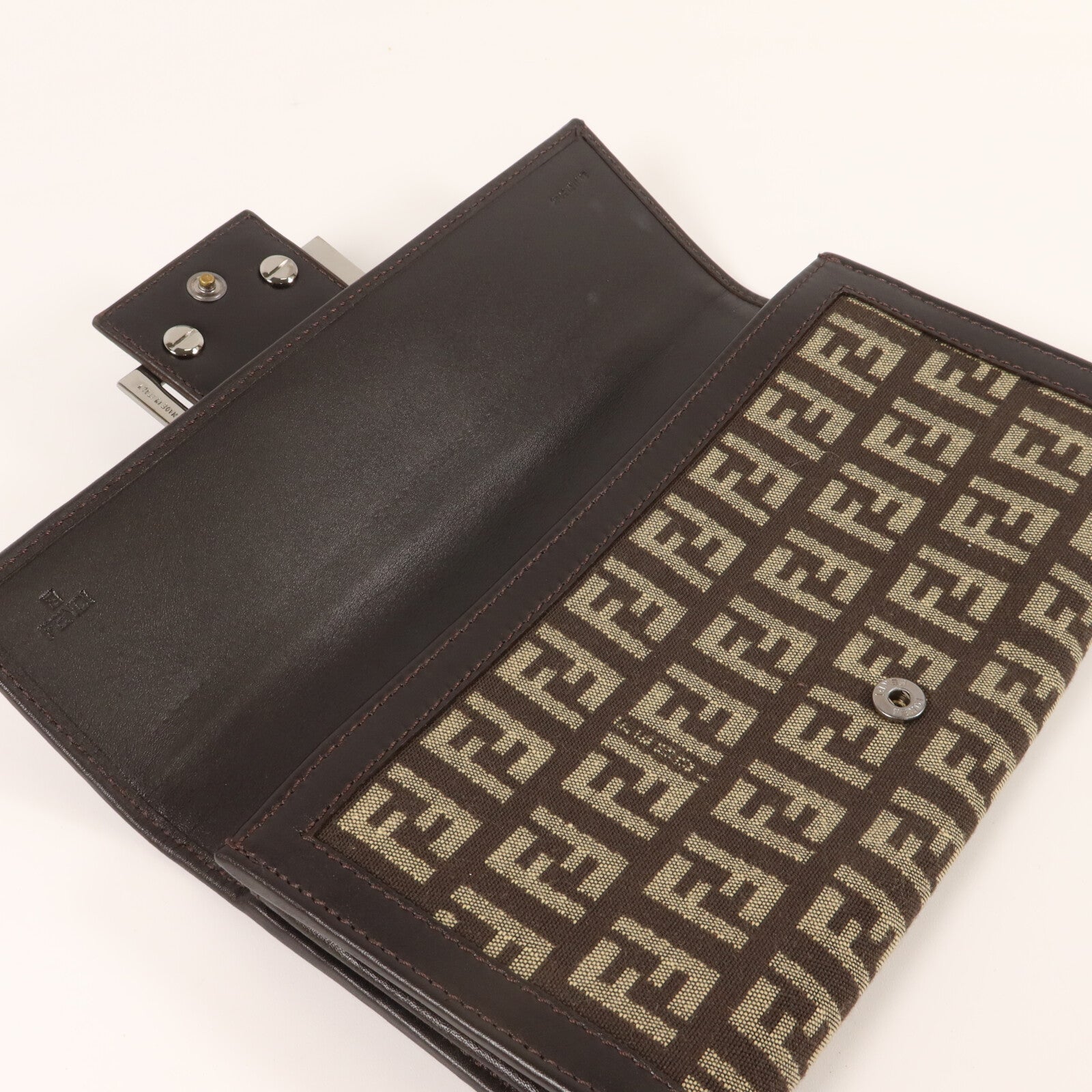 FENDI 帆布/皮革Zucca Long Wallet長錢包
