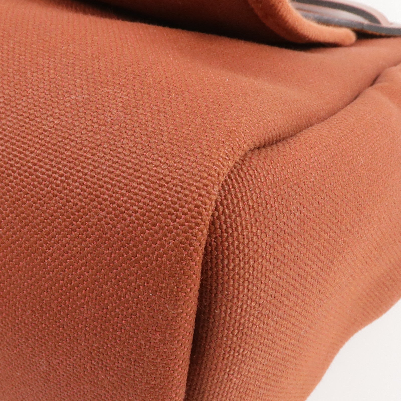 HERMES 帆布Herbag PM銀扣手挽肩背兩用袋Rouge H