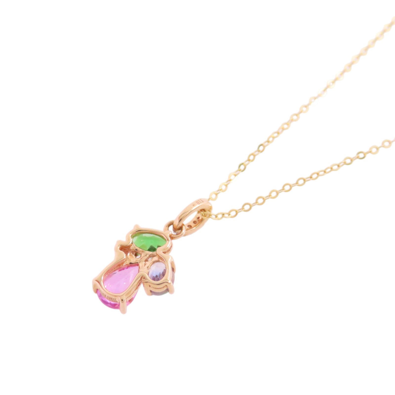 JEWELRY 18K黃金/彩色寶石/鑽石Diamond Multi Stone Necklace項鏈