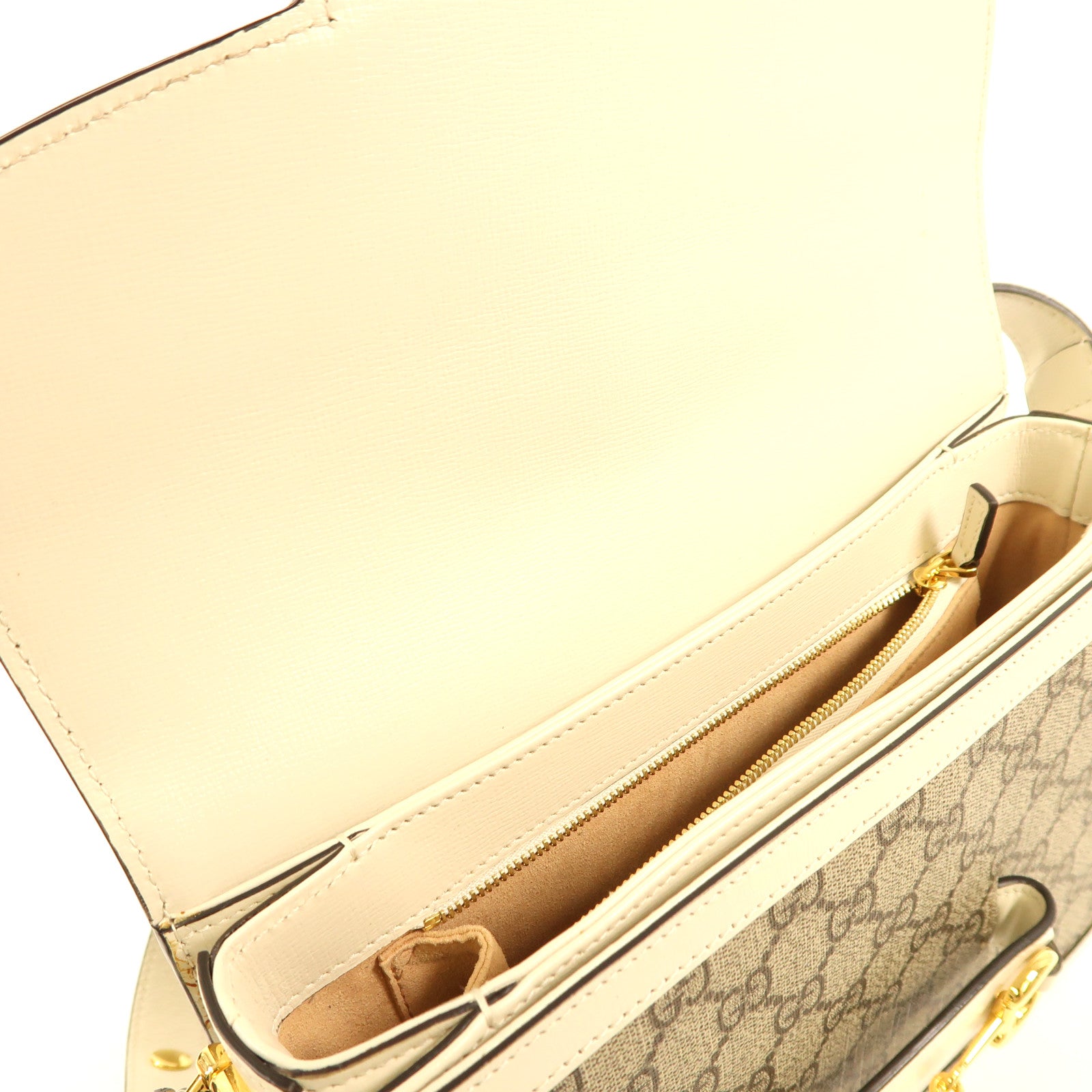 GUCCI 塗層帆布Horsebit 1955金扣肩背袋